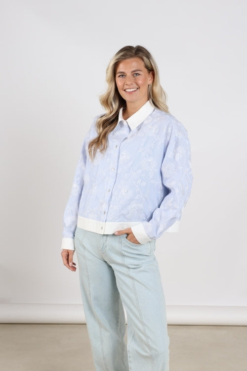 Meave Blouse Embroidery | Offwhite/Cloudy