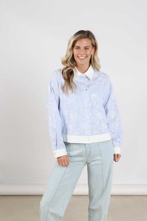 Meave Blouse Embroidery | Offwhite/Cloudy