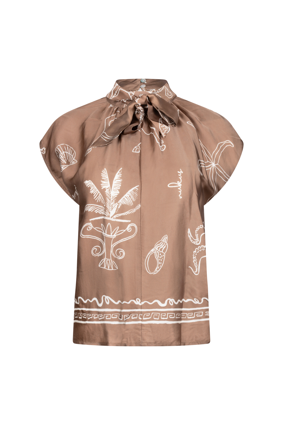 Noomi Top Print | Fango/Offwhite