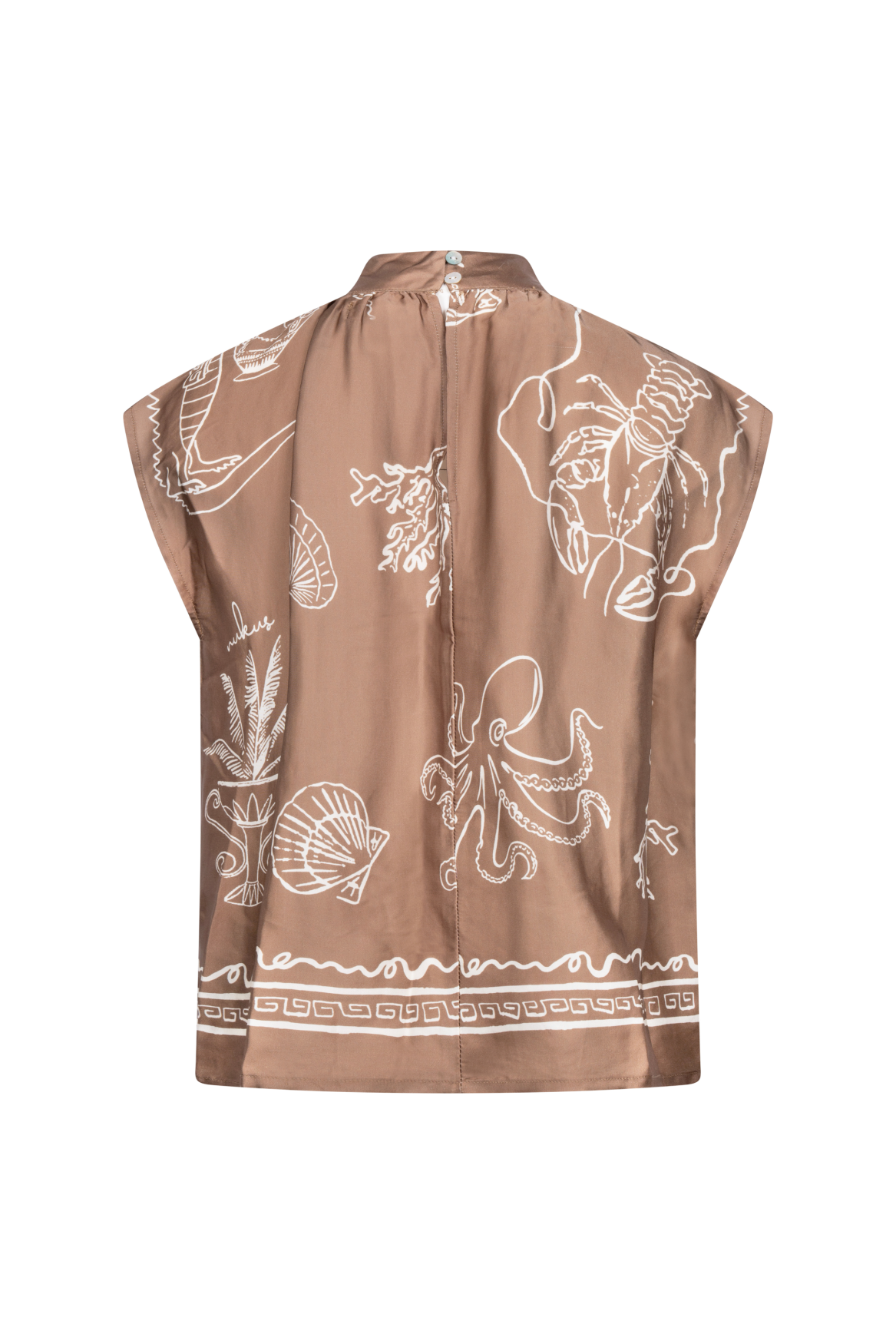 Noomi Top Print | Fango/Offwhite