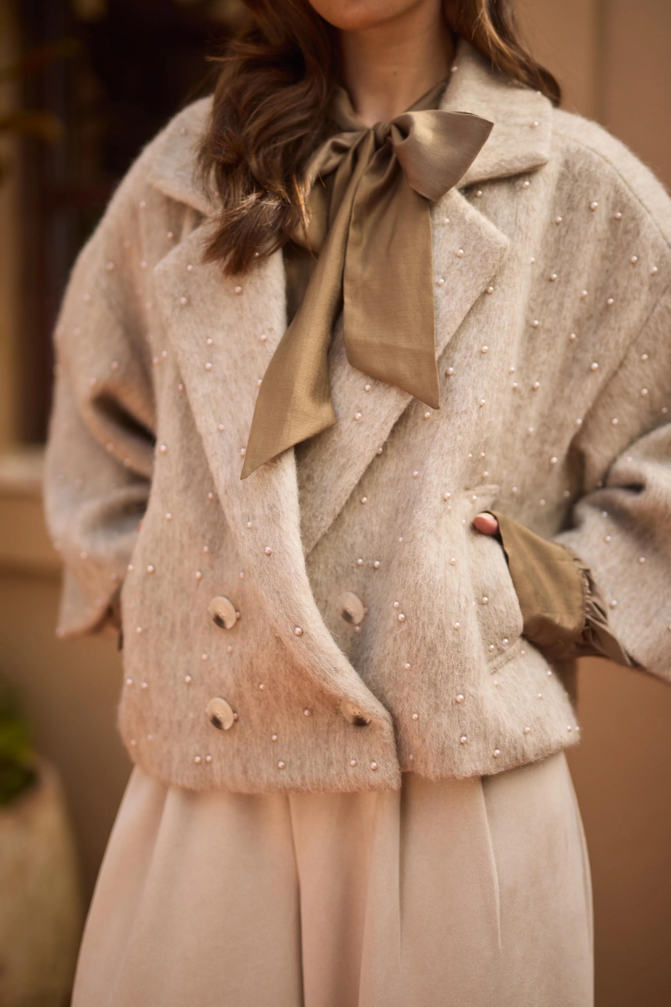 Danique Jacket Pearls | Sand