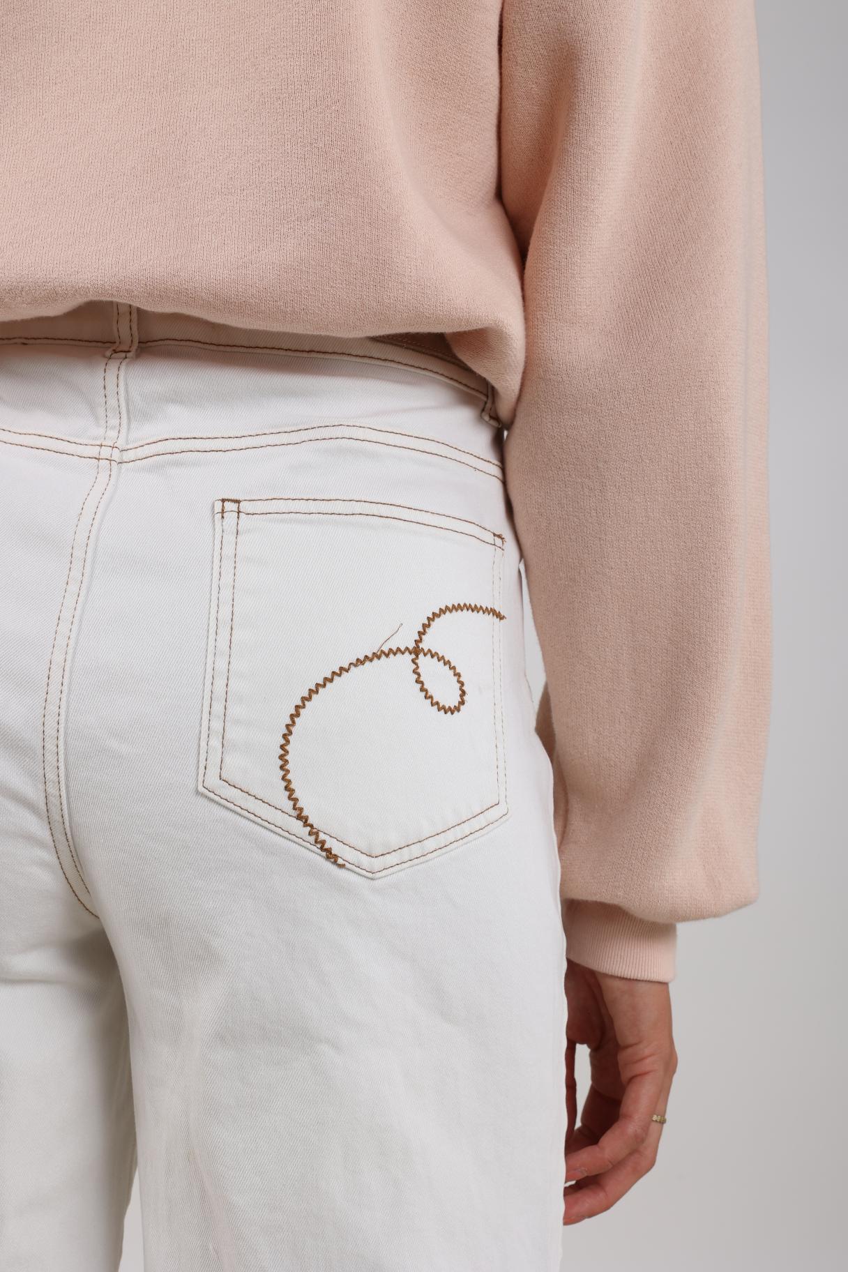 Abby Pants Denim Embroidery | Off White