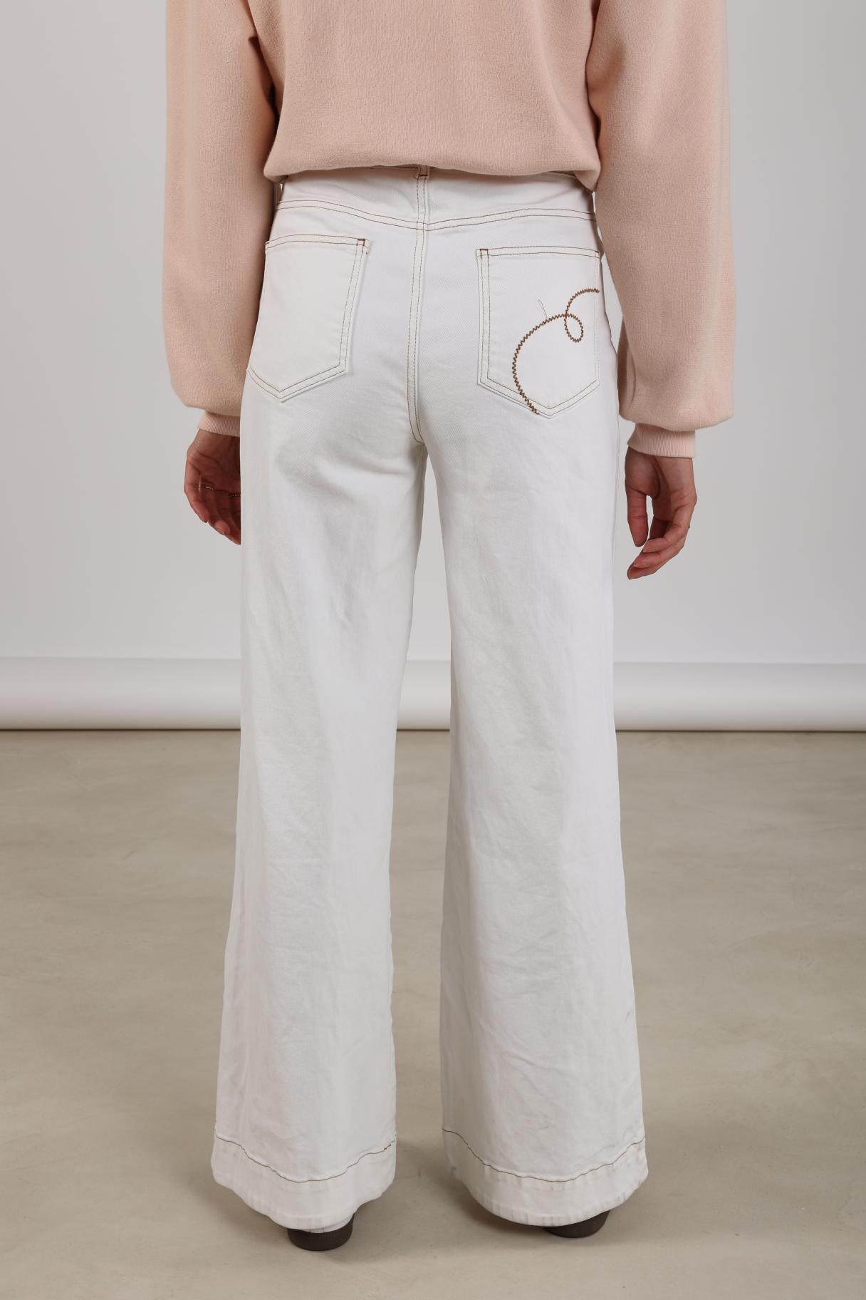 Abby Pants Denim Embroidery | Off White