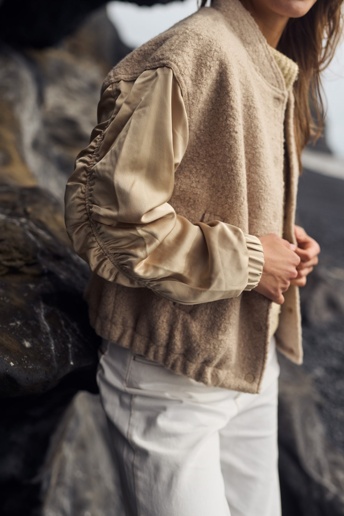 Baltimore Jacket Satin | Sand
