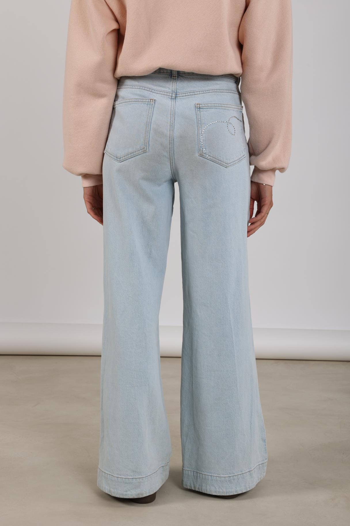 Abby Pants Denim Strass | Bleached Denim