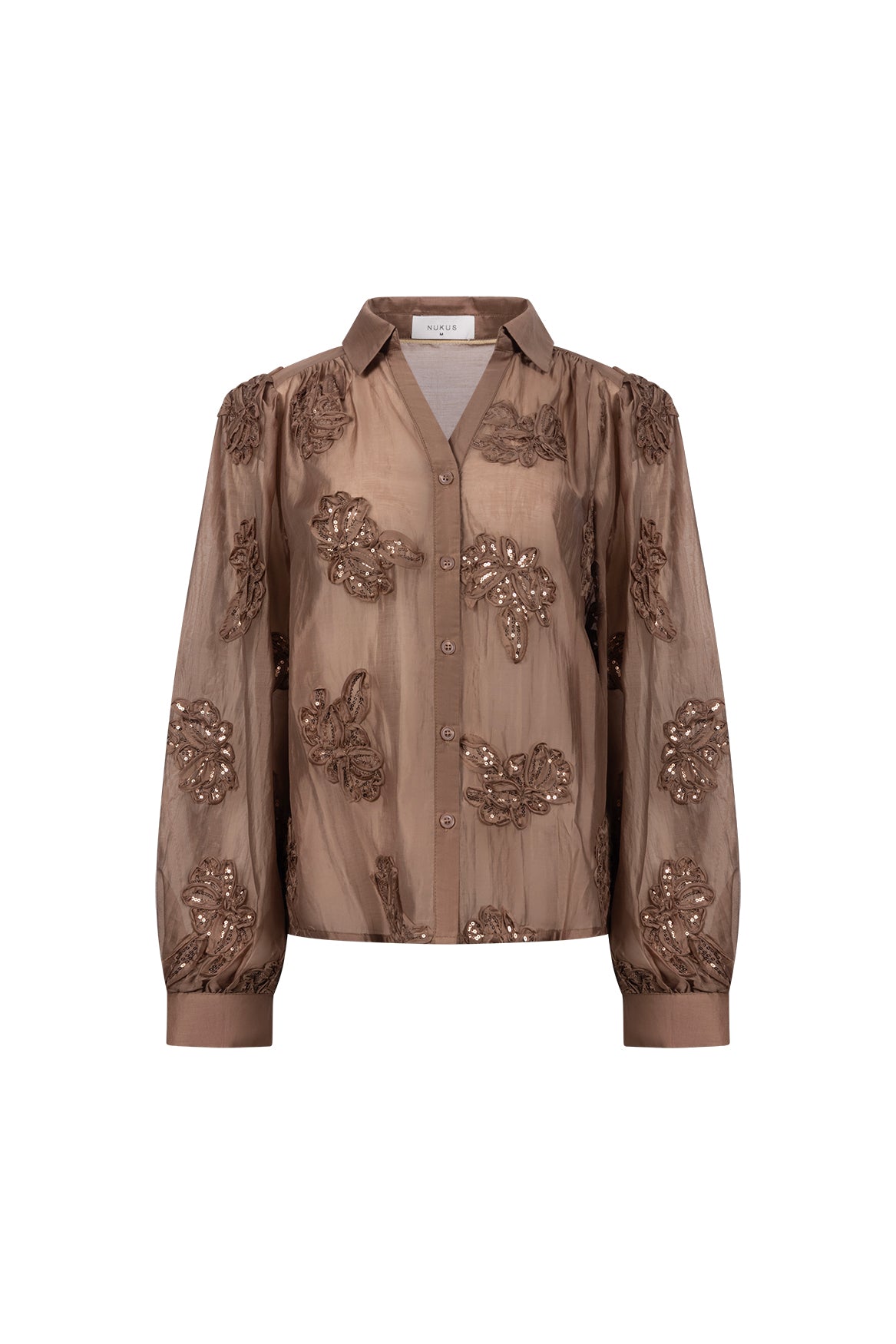 Antonella Blouse Paillet Flower | Taupe