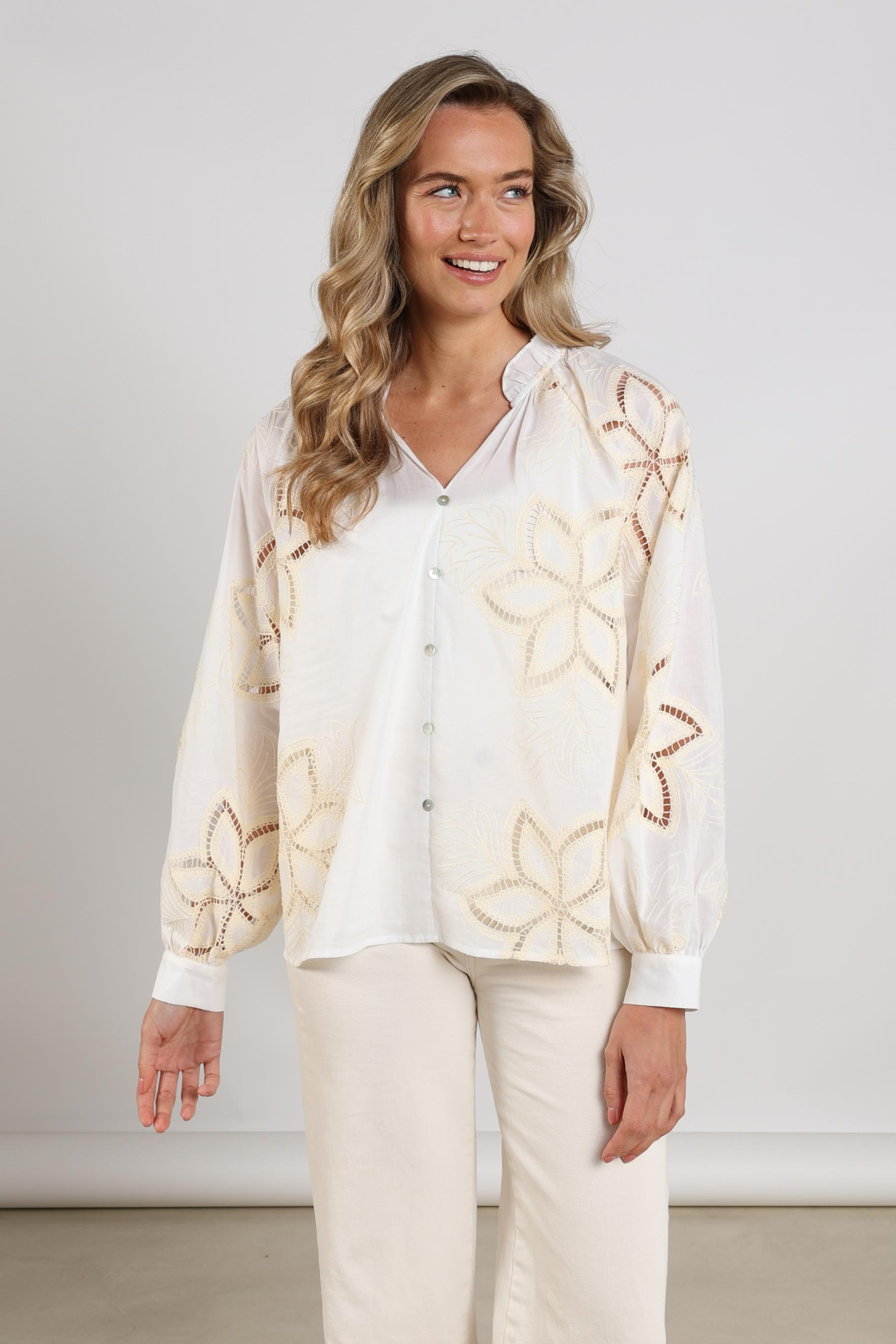 Bridget Blouse Embroidery | Off White