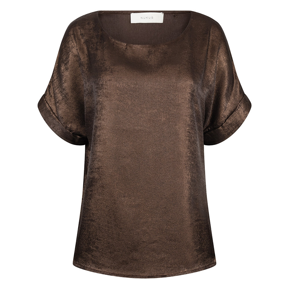 Irene Top Shiny | Dark Chocolate