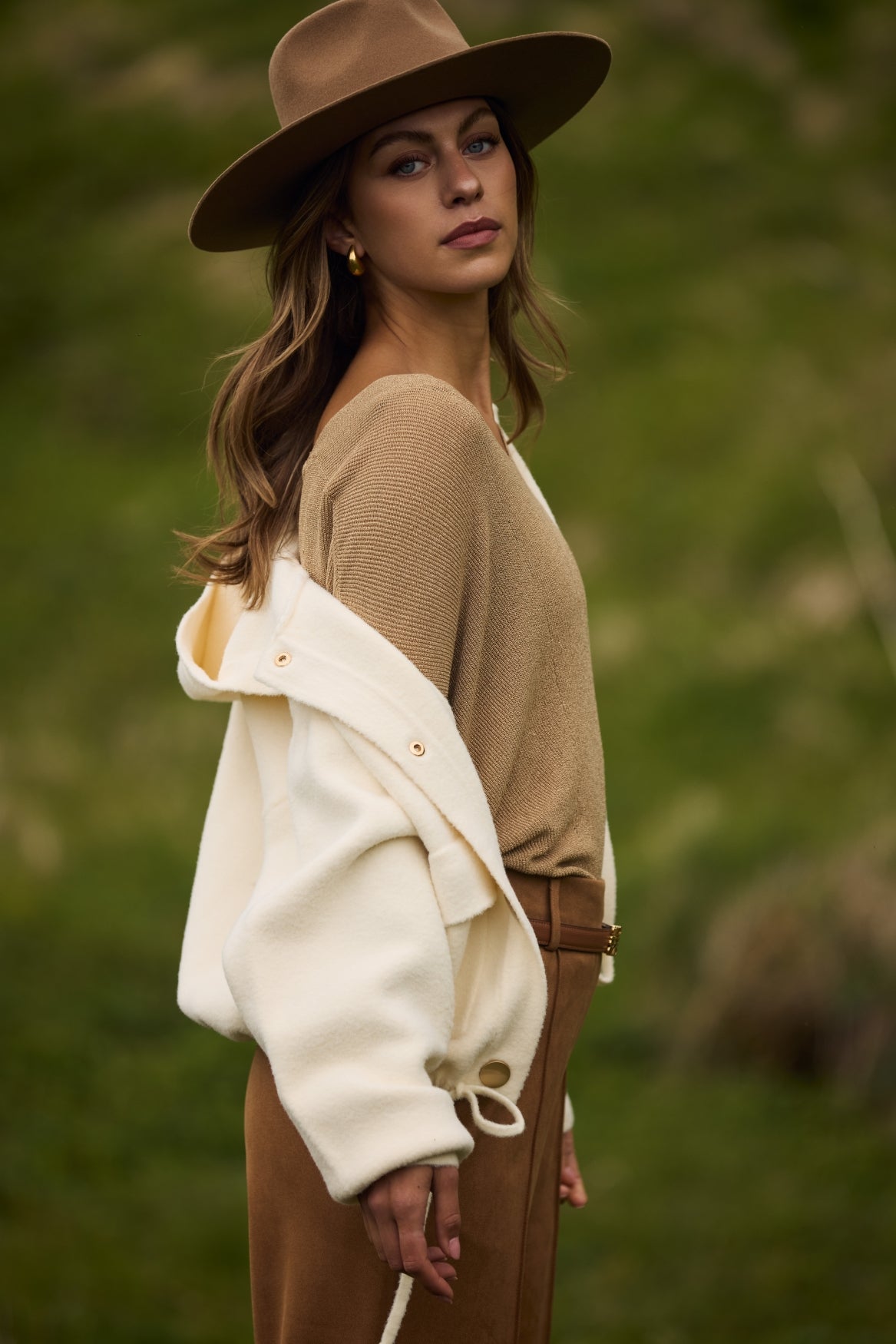 Dina Top Lurex | Camel