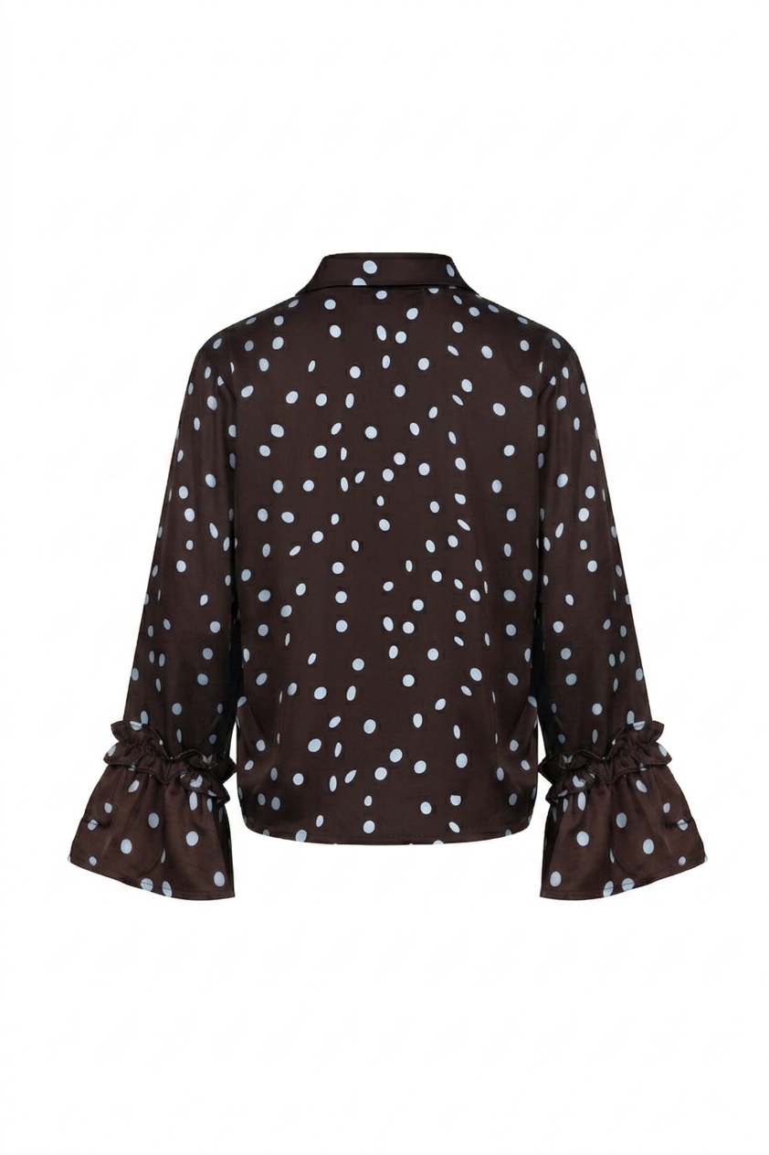 Arani Blouse Dots | Chocolate/Sky