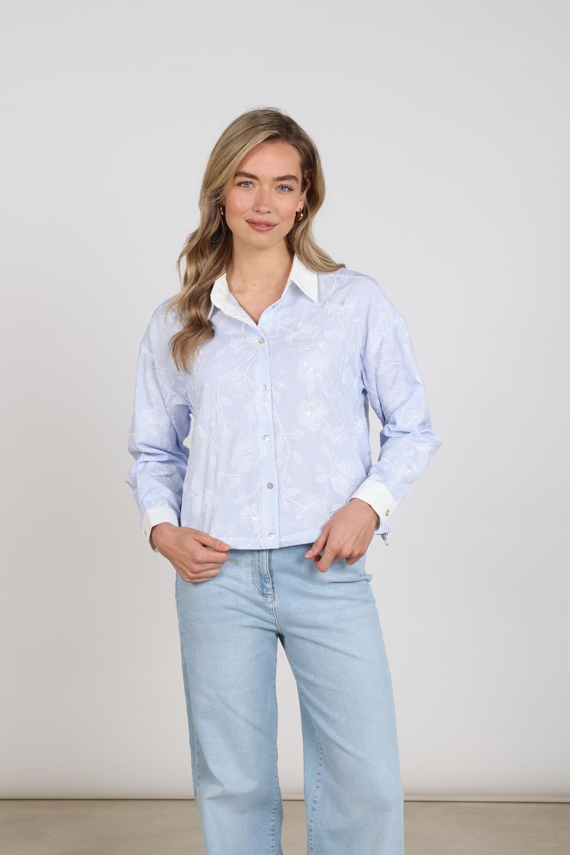 Meave Blouse Embroidery | Offwhite/Cloudy