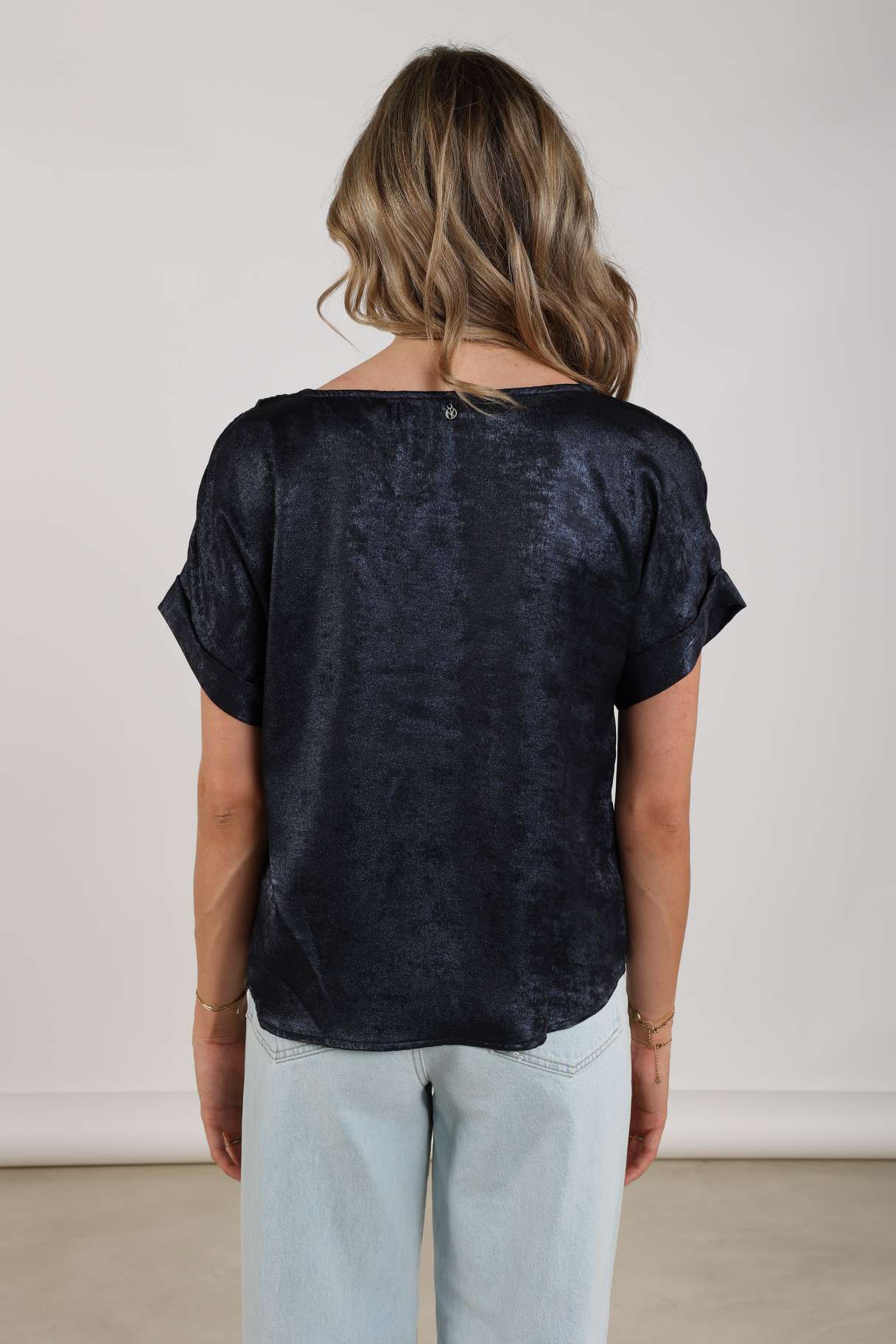 Irene Top Shiny | Navy