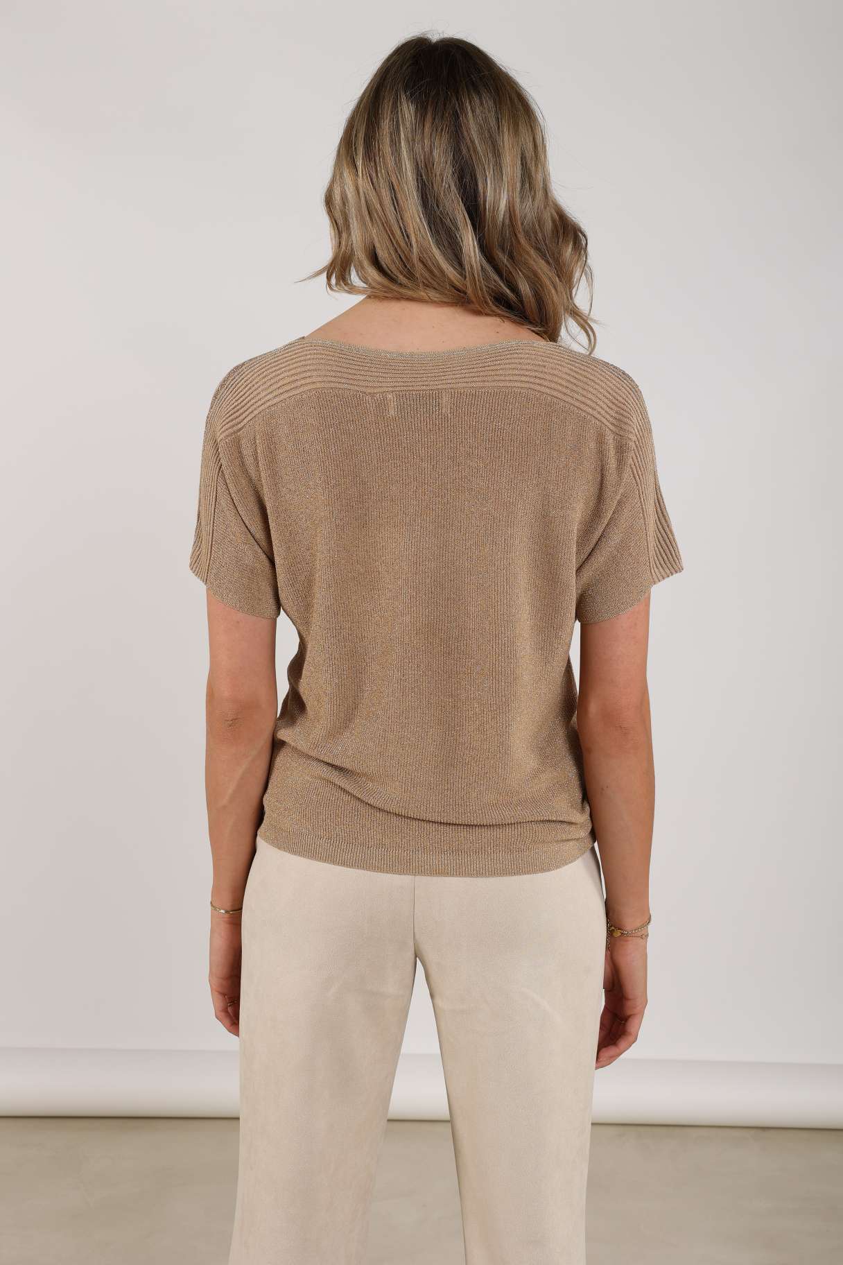 Merla Top Lurex | Camel