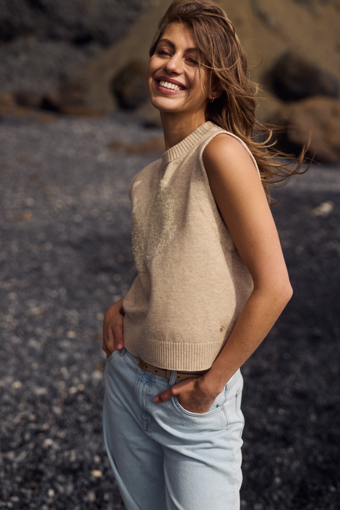 Intarsia Spencer | Sand