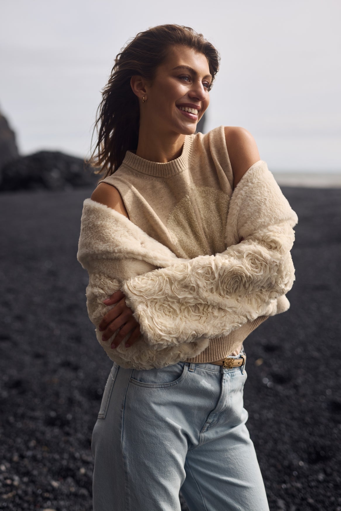 Intarsia Spencer | Sand