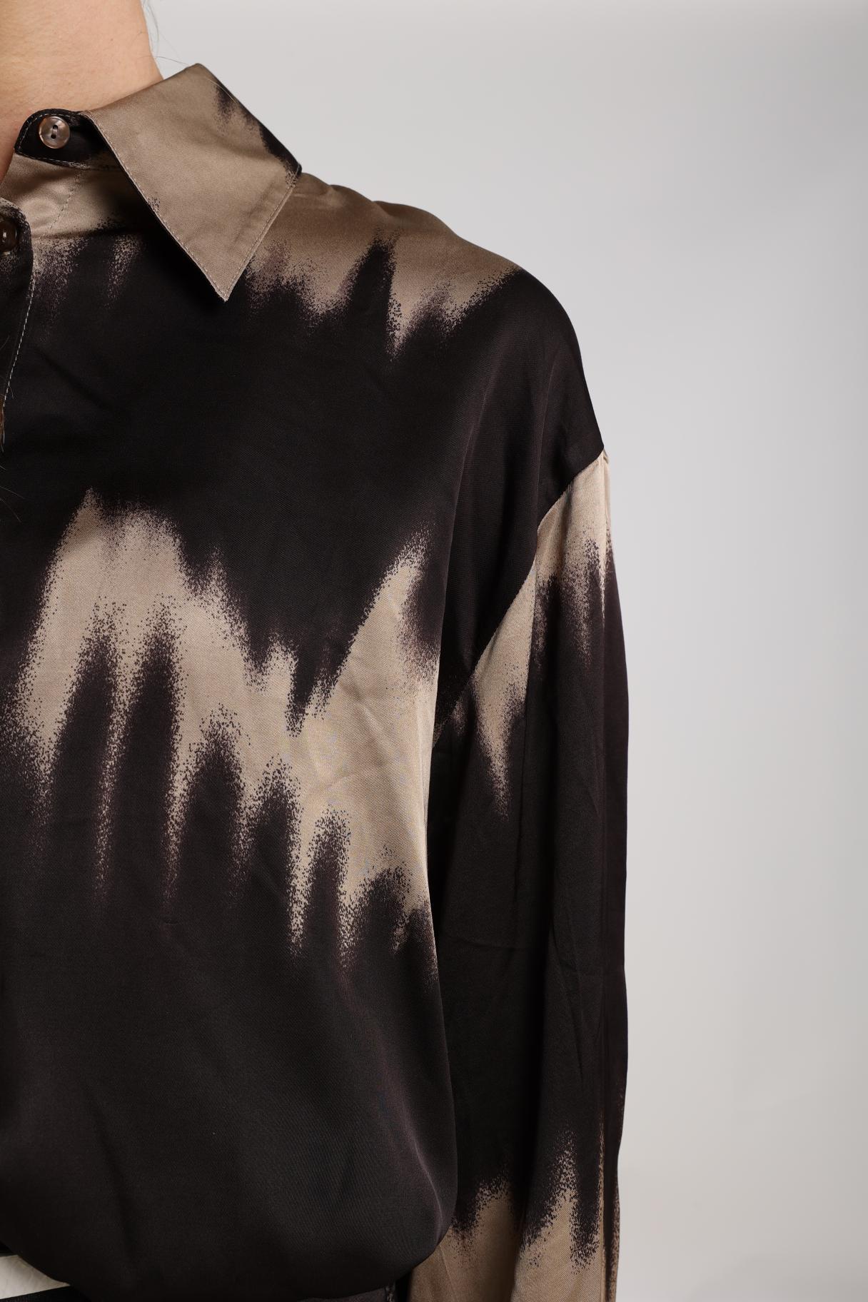 Iris Blouse | Sand/Dark Chocolate