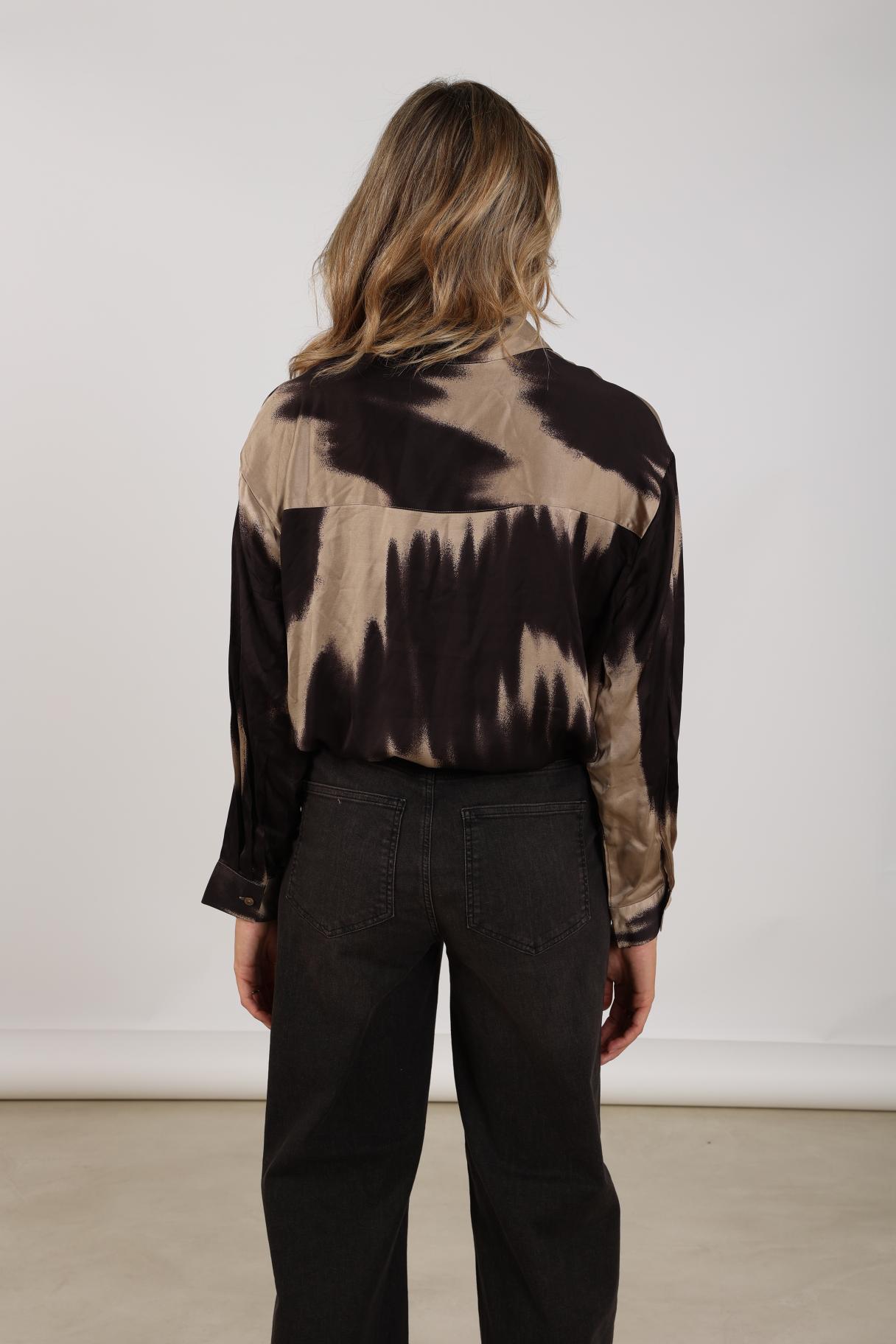Iris Blouse | Sand/Dark Chocolate