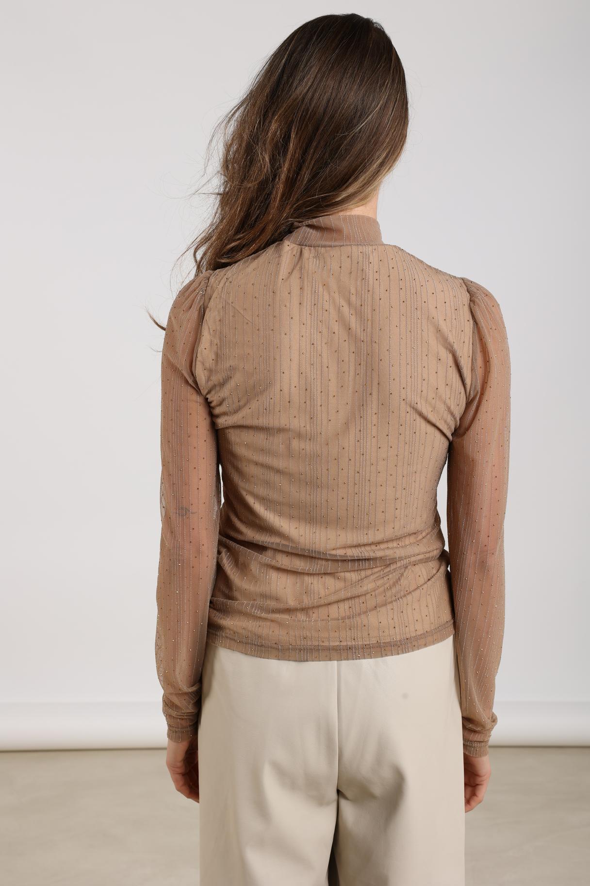Puck Top Strass | Camel