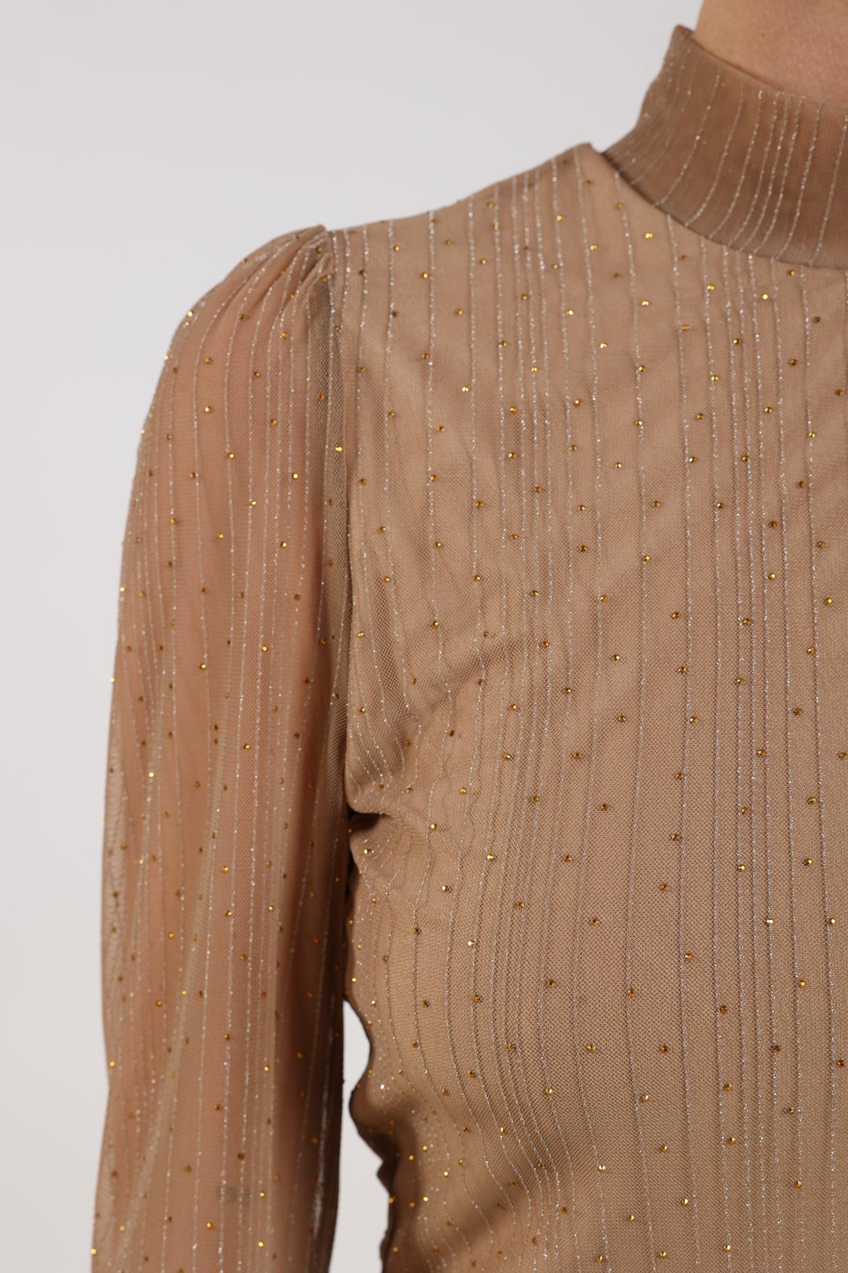 Puck Top Strass | Camel