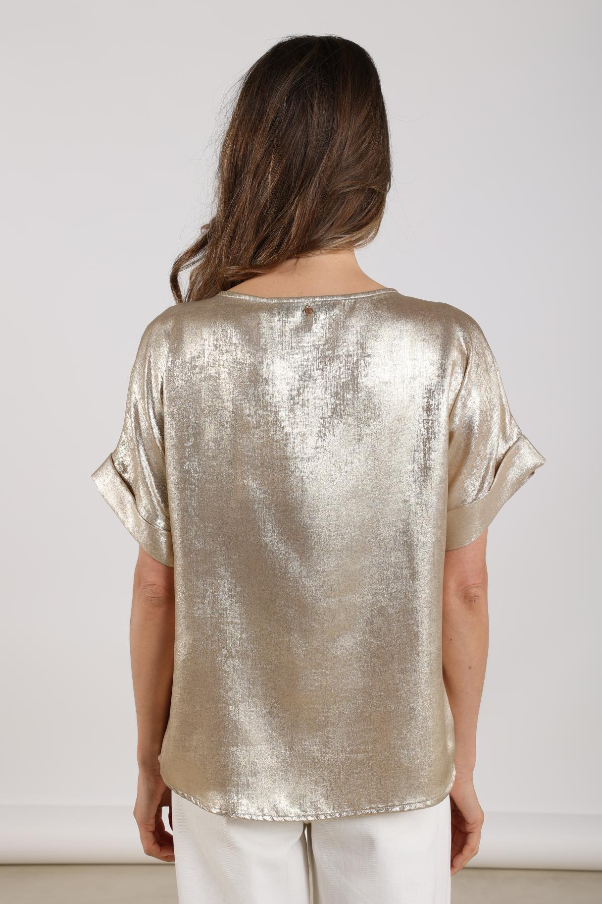 Irene Top Shiny | Gold