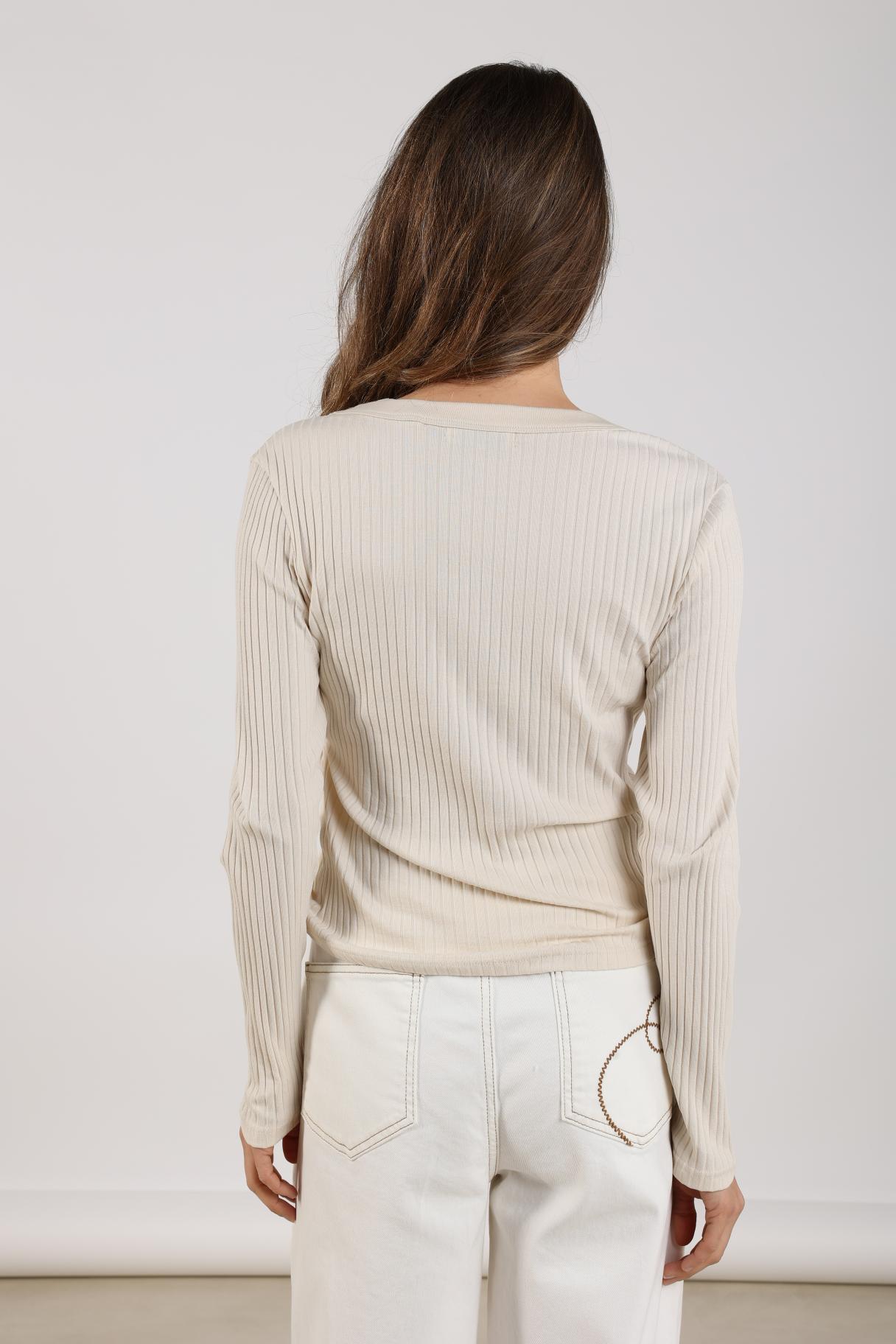 Lilia Top LS Rib | Off White