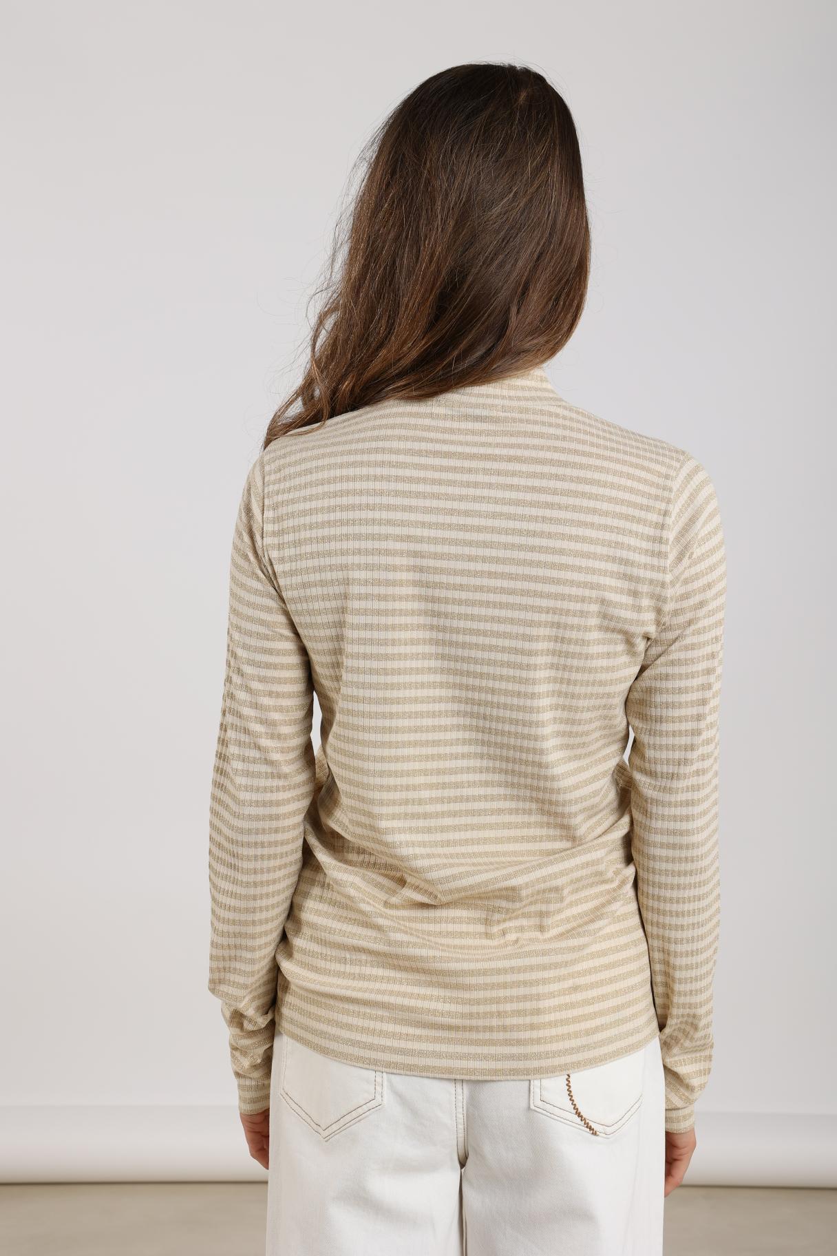 Ivana Top Stripe | Sand/ Gold