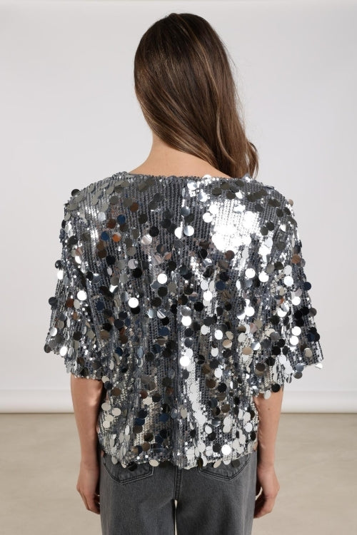 Yara Top Paillet | Silver