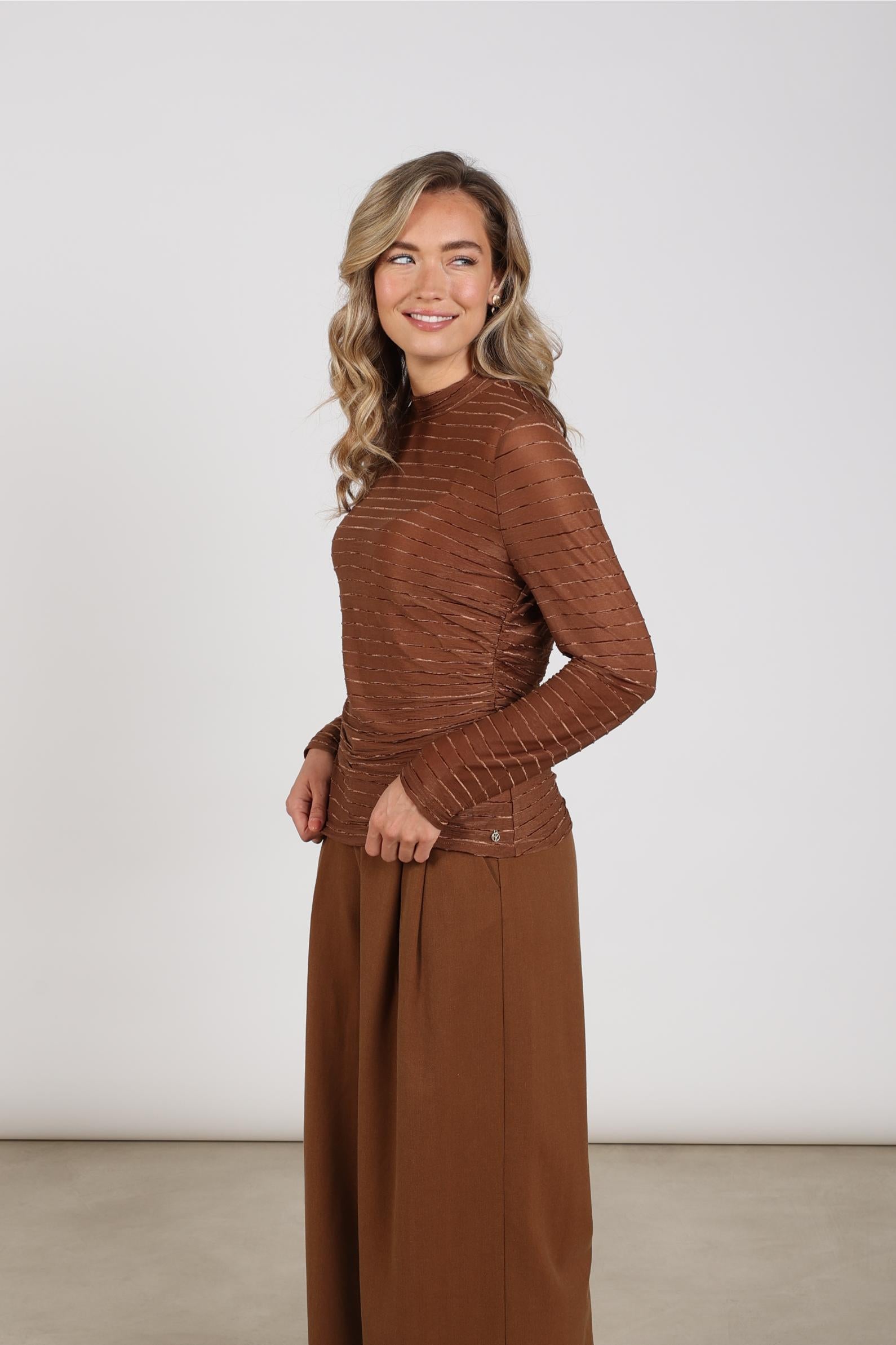 Gracie Top Stripe | Espresso