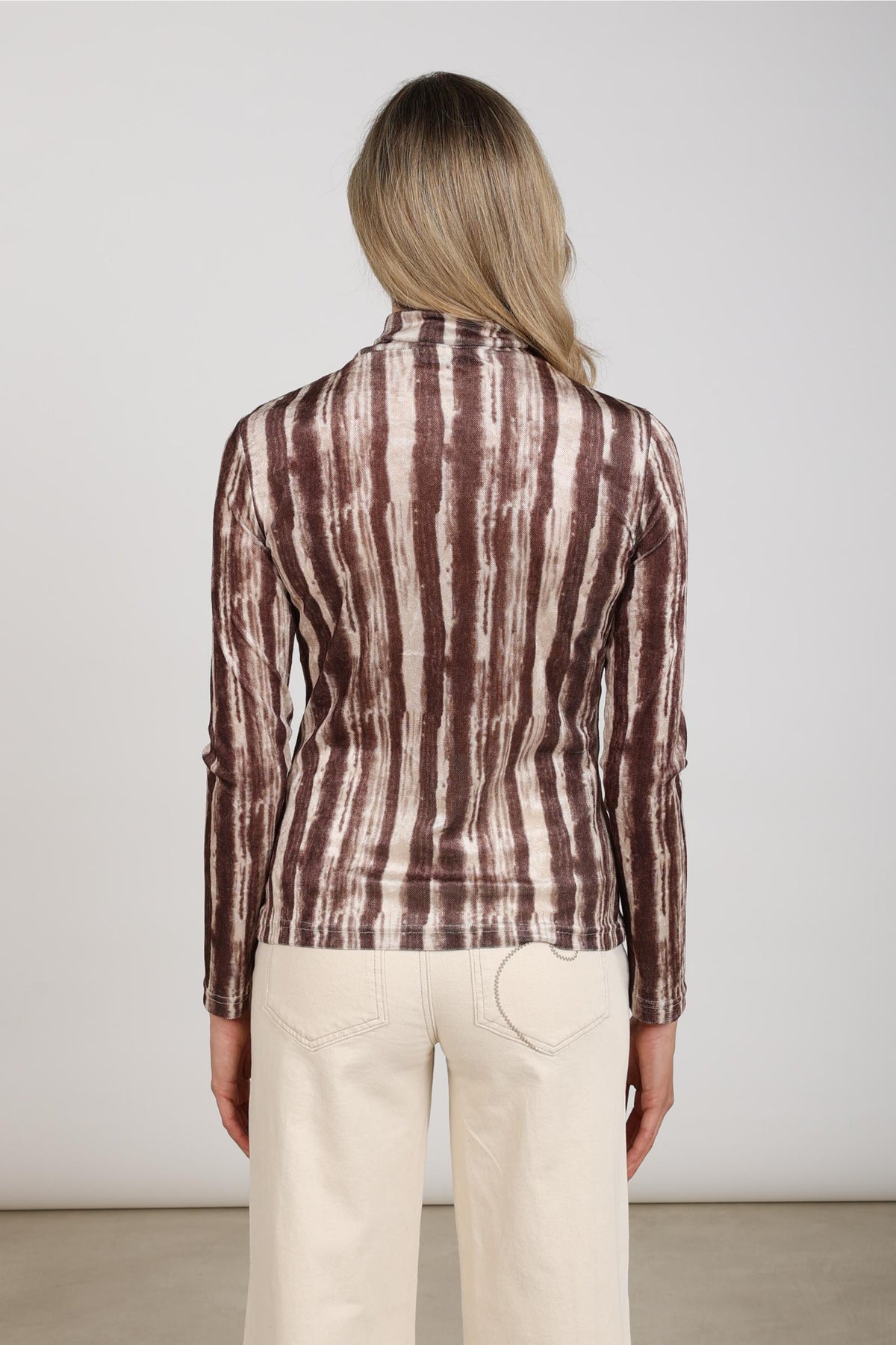 Ginny Top Stripe | Chocolate/Sand