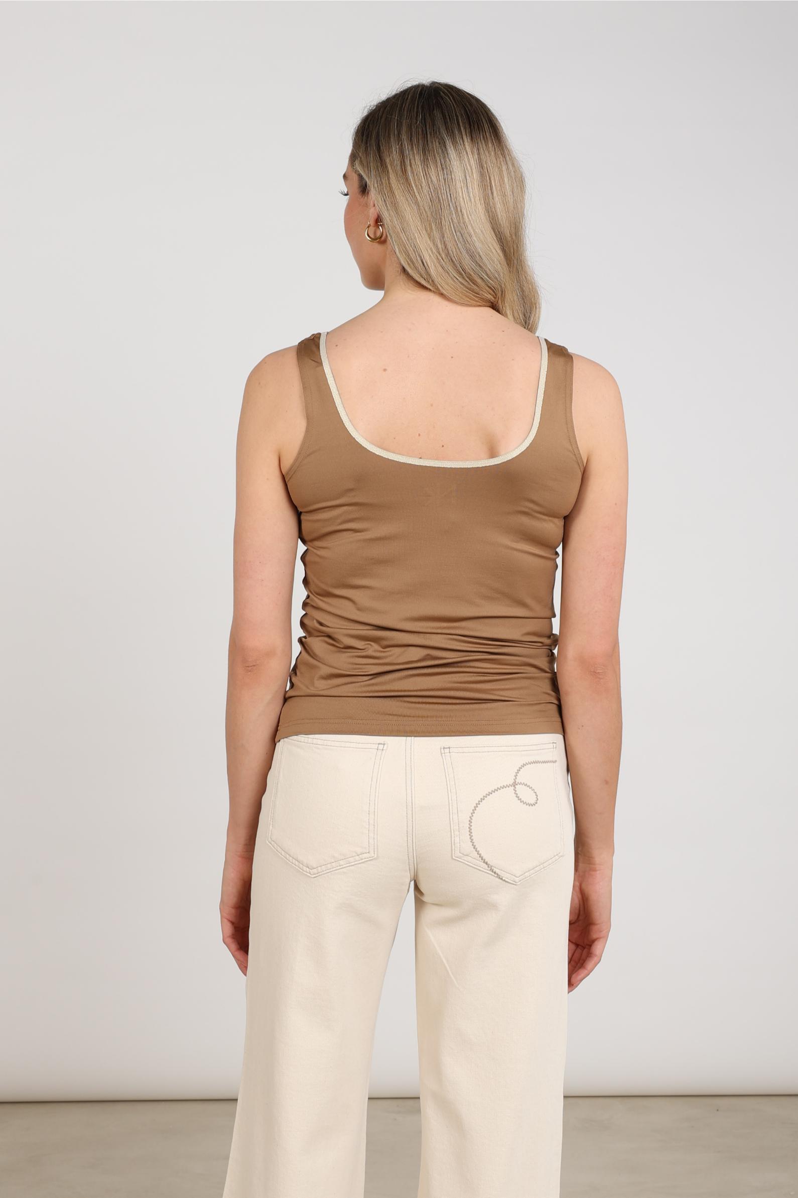 Juba Singlet | Taupe/Gold