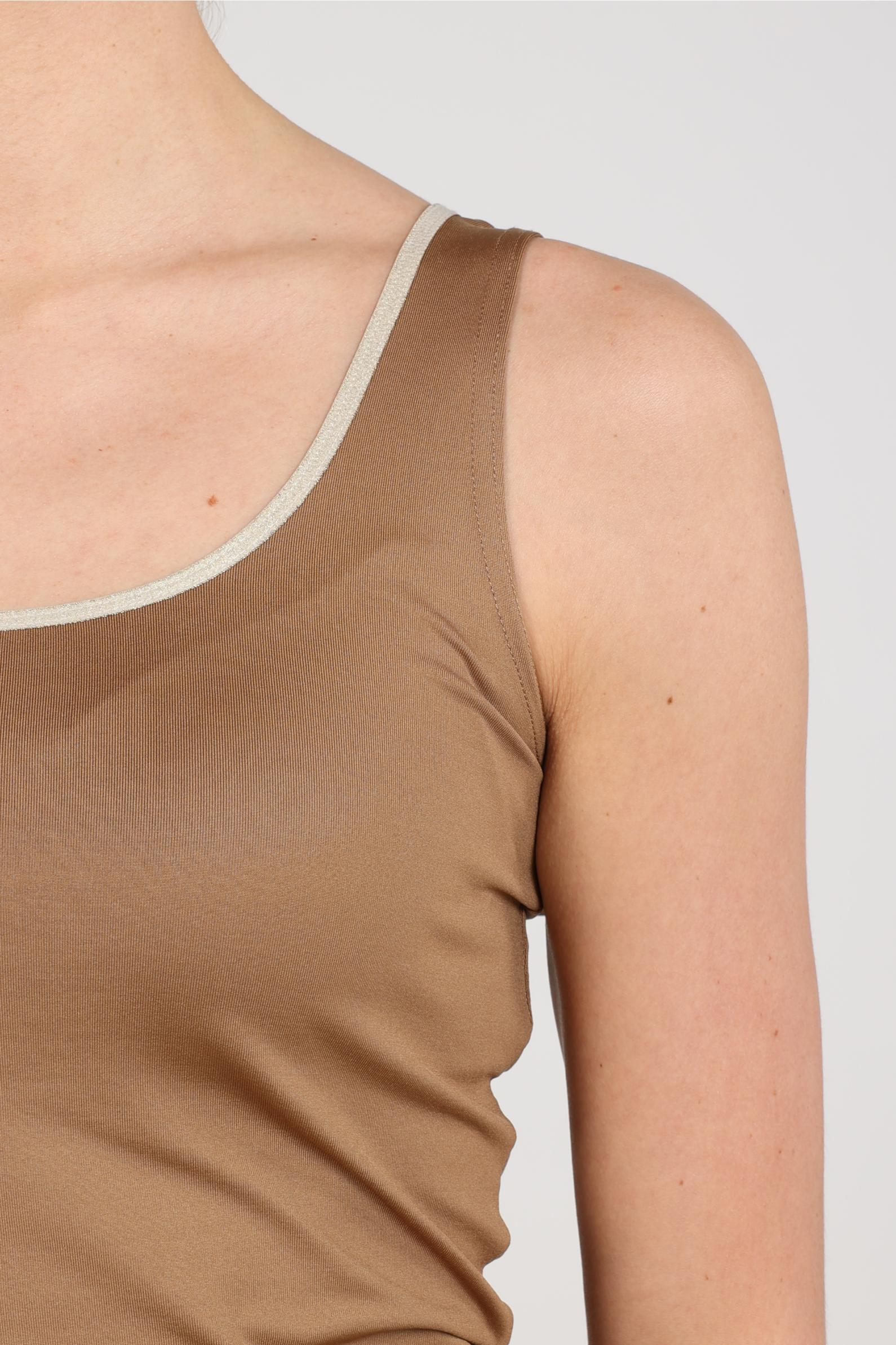 Juba Singlet | Taupe/Gold