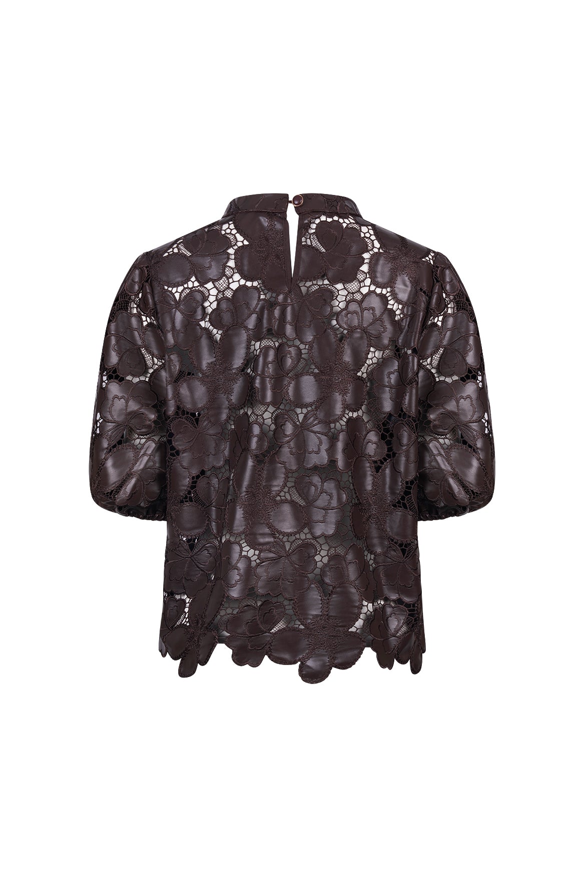 Nicole Top Flower PU | Chocolate