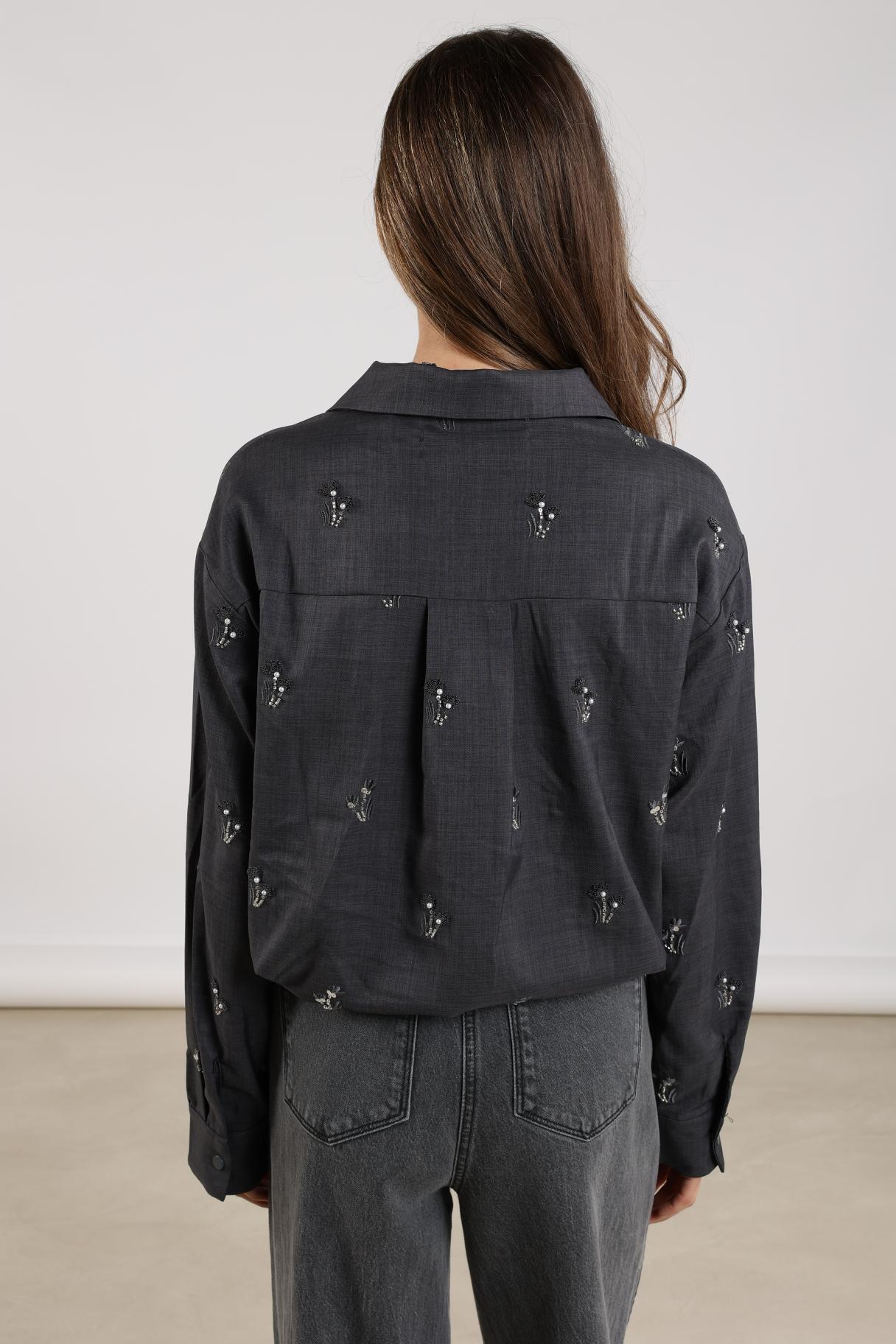 Newport Blouse Embroidery | Antracite