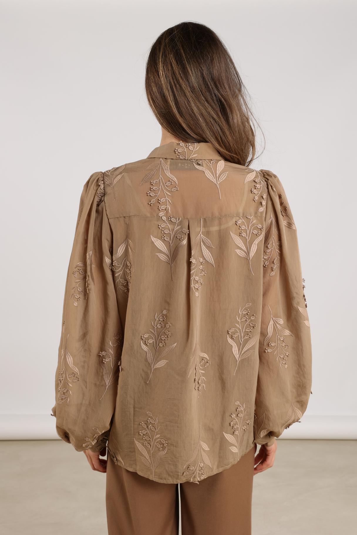 Jolies Blouse Embroidery | Camel