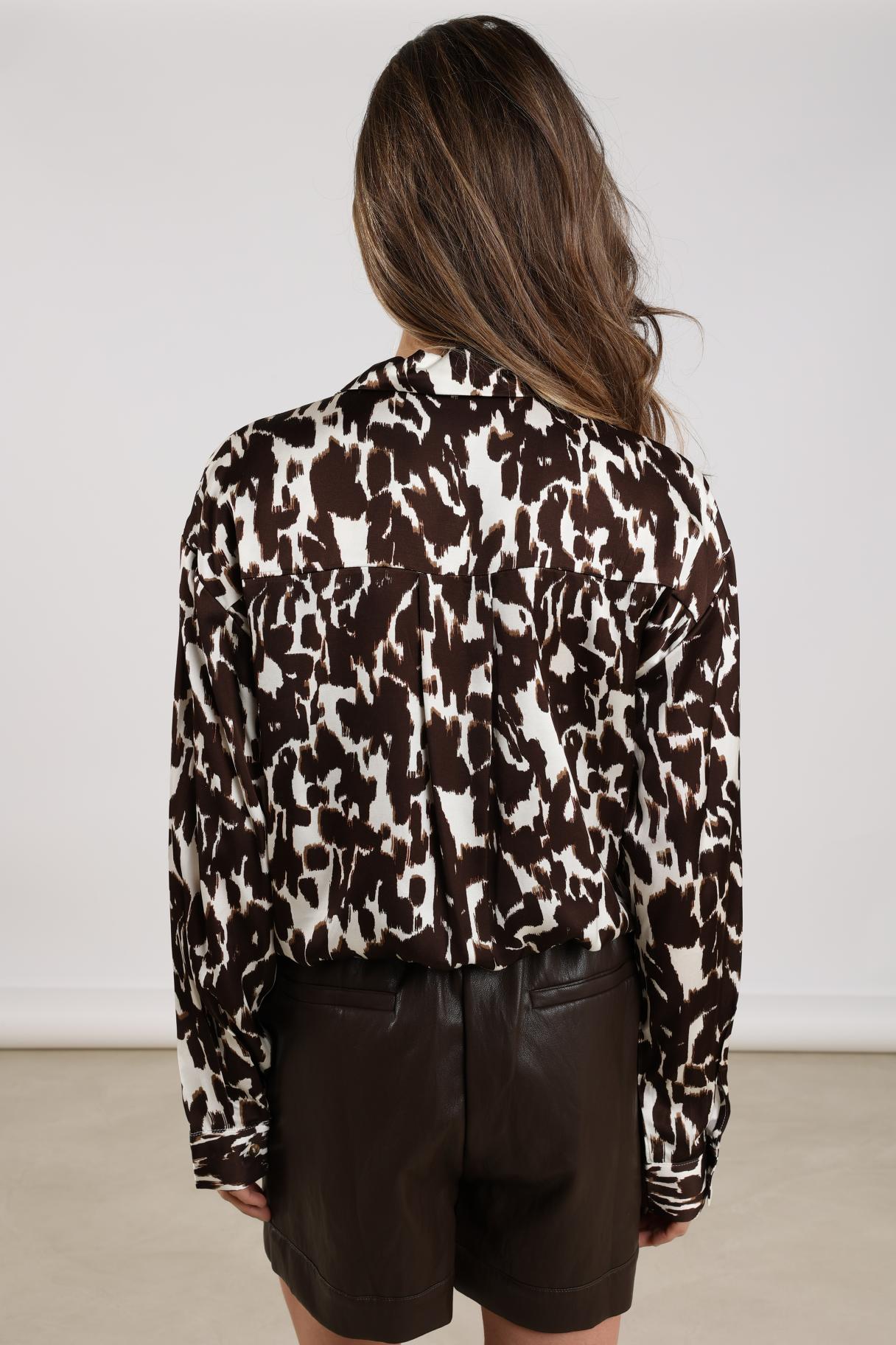 Newport Blouse | Offwhite/Dark Chocolate