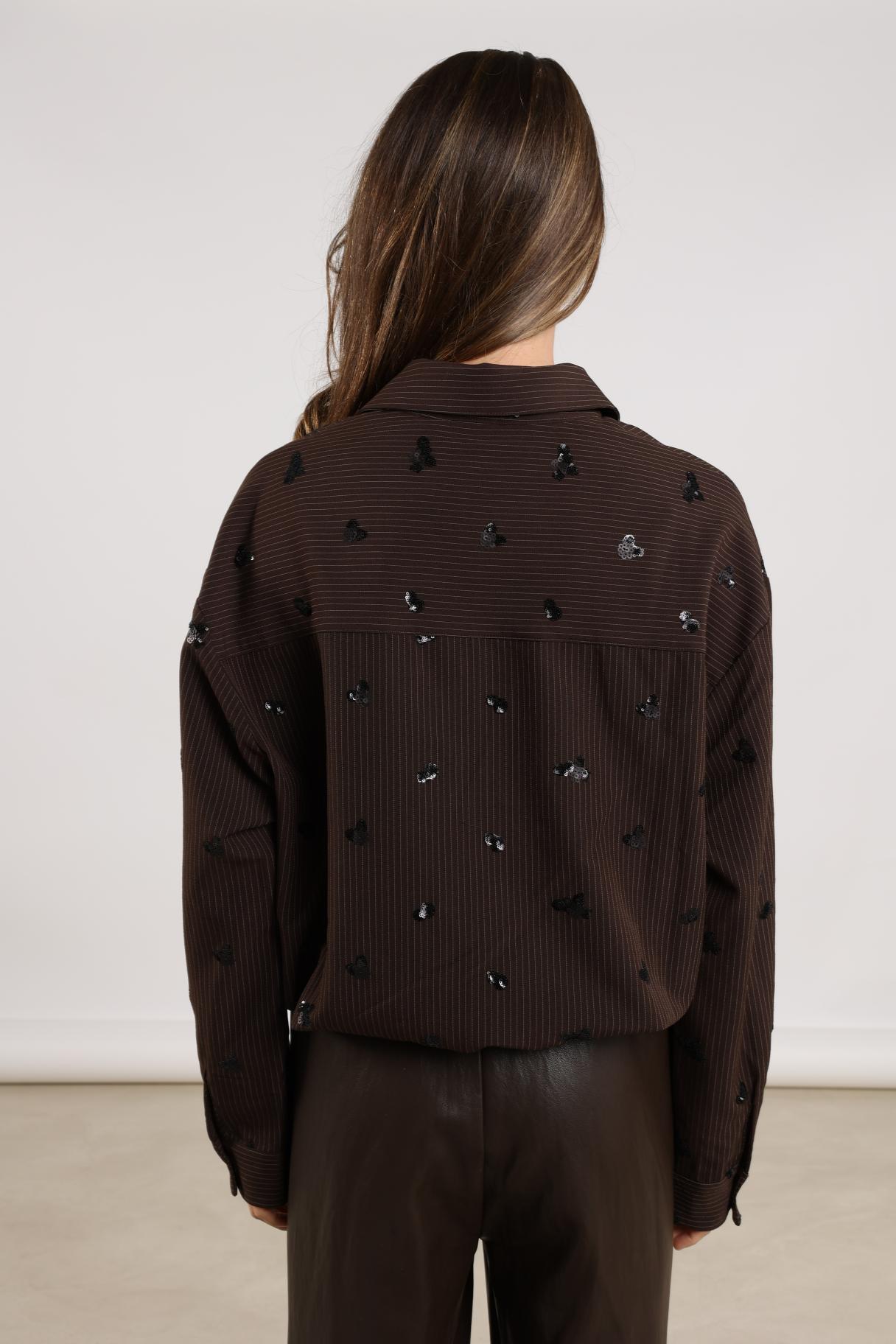 Iris Blouse Embroidery | Dark Chocolate
