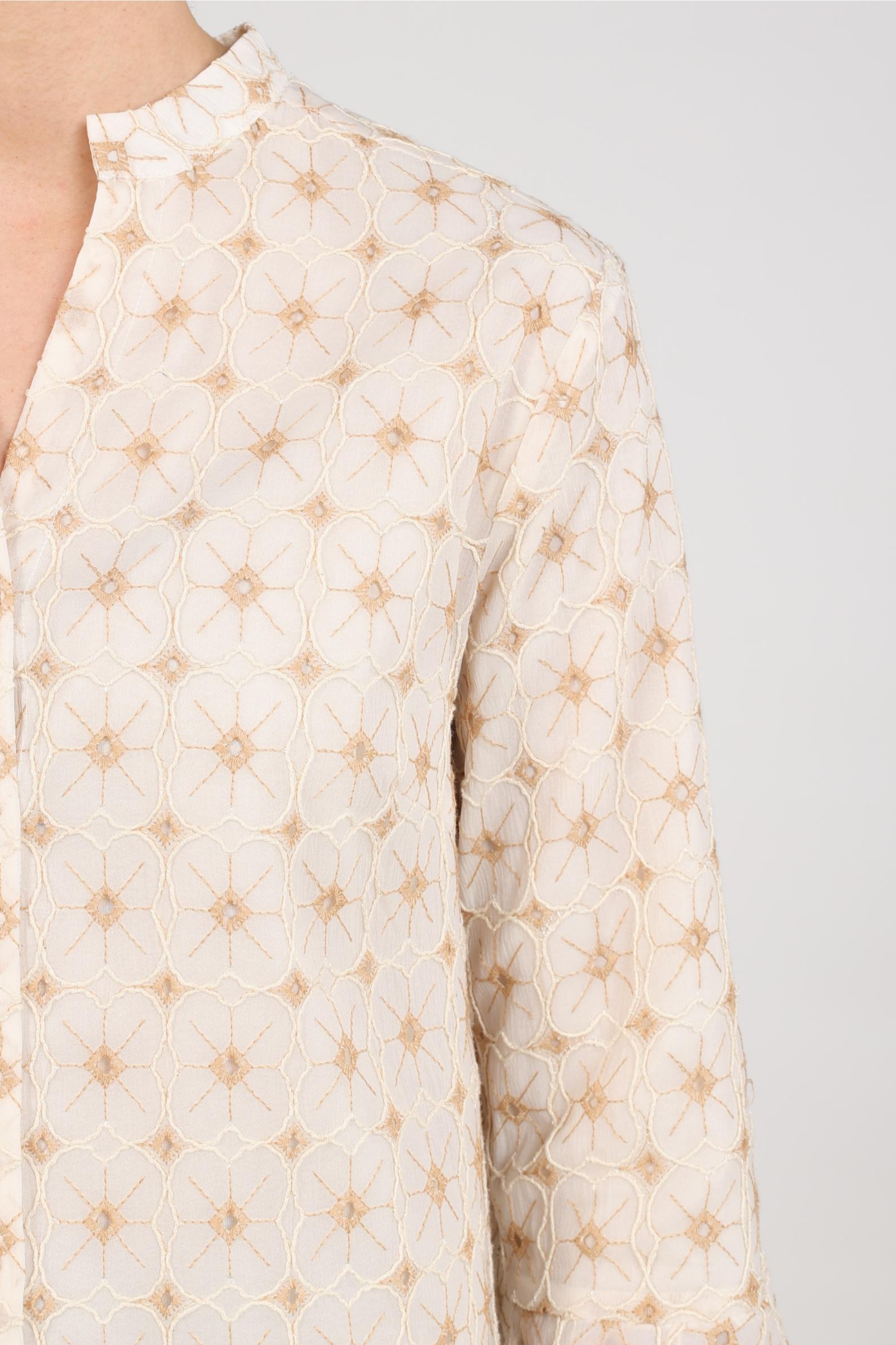 April Blouse Flower | Offwhite/Toffee