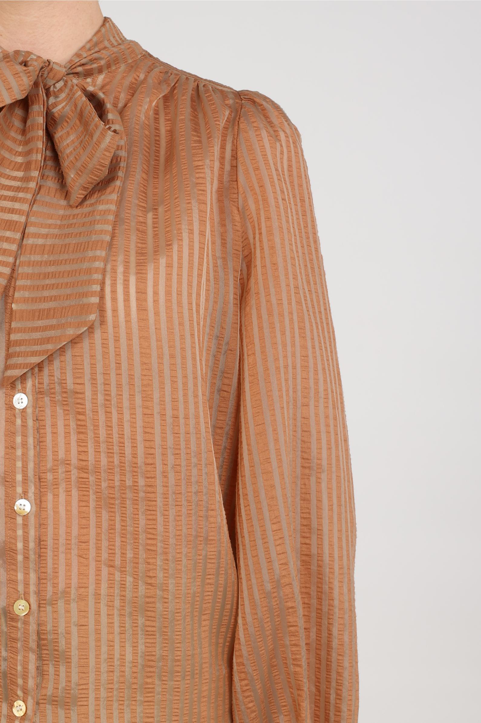 Alberta Blouse Bow Stripe | Toffee