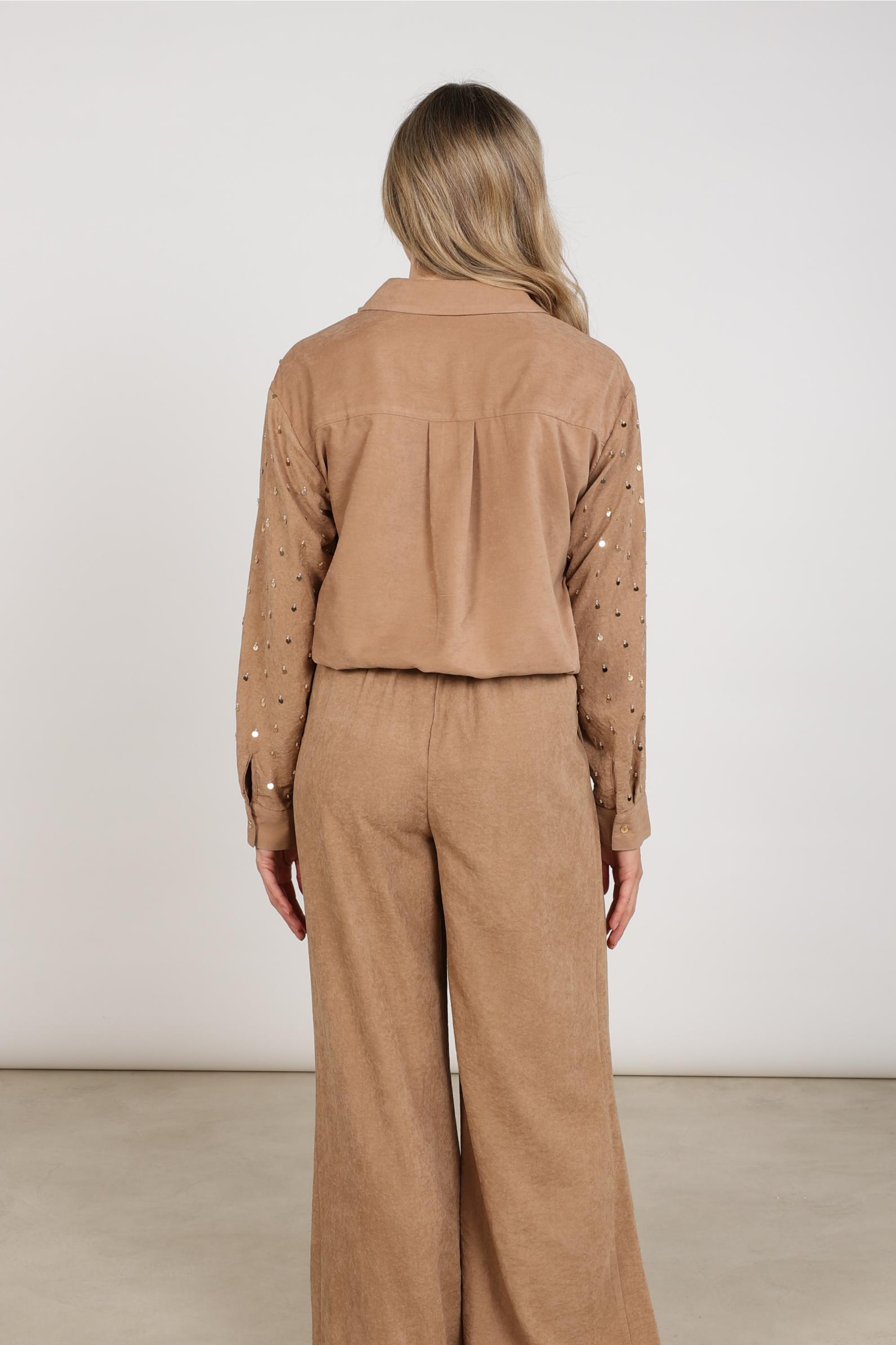 Ally Blouse Paillet Beads | Toffee