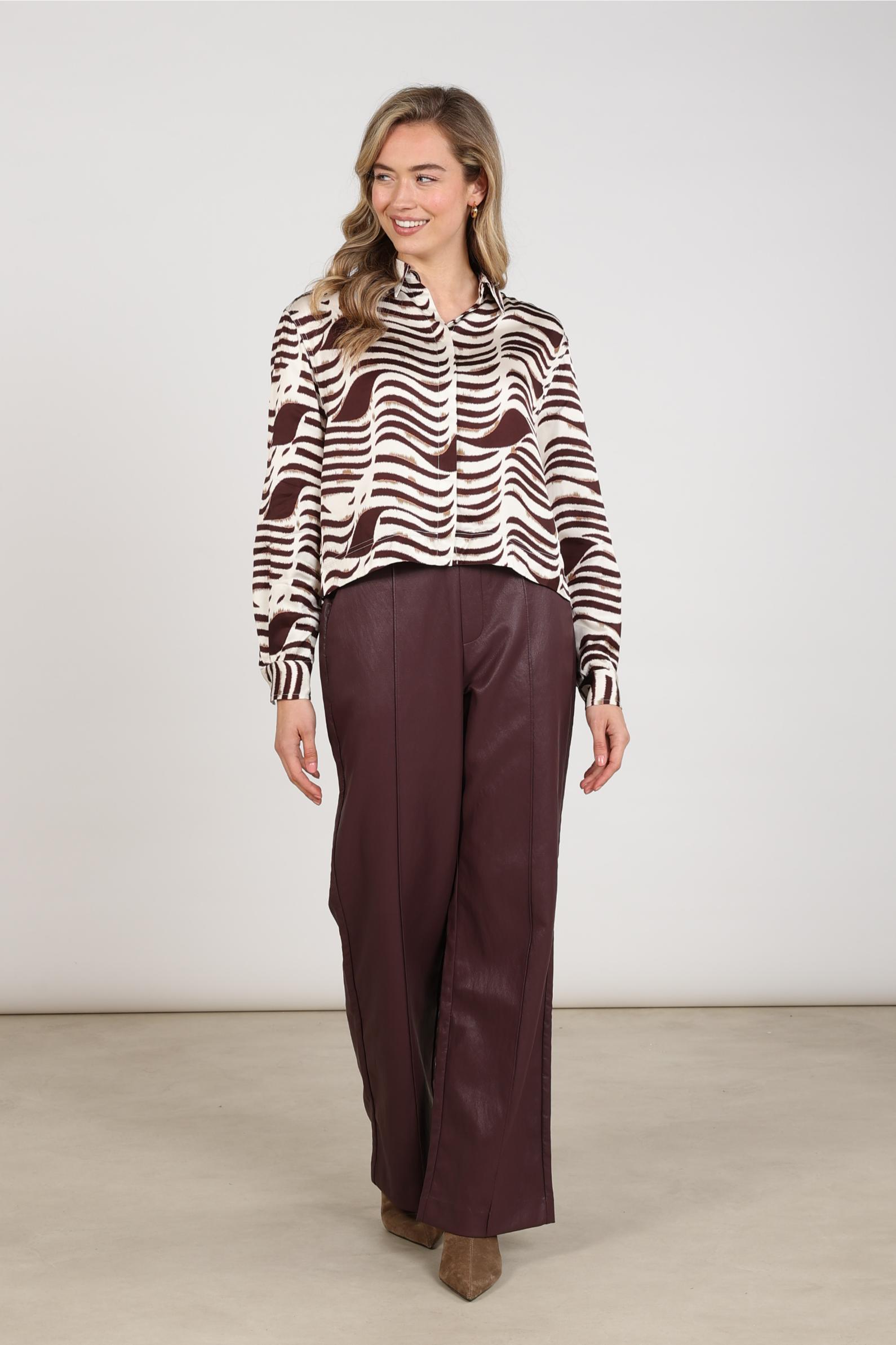 Adora Blouse Zebra | Offwhite/Cherry