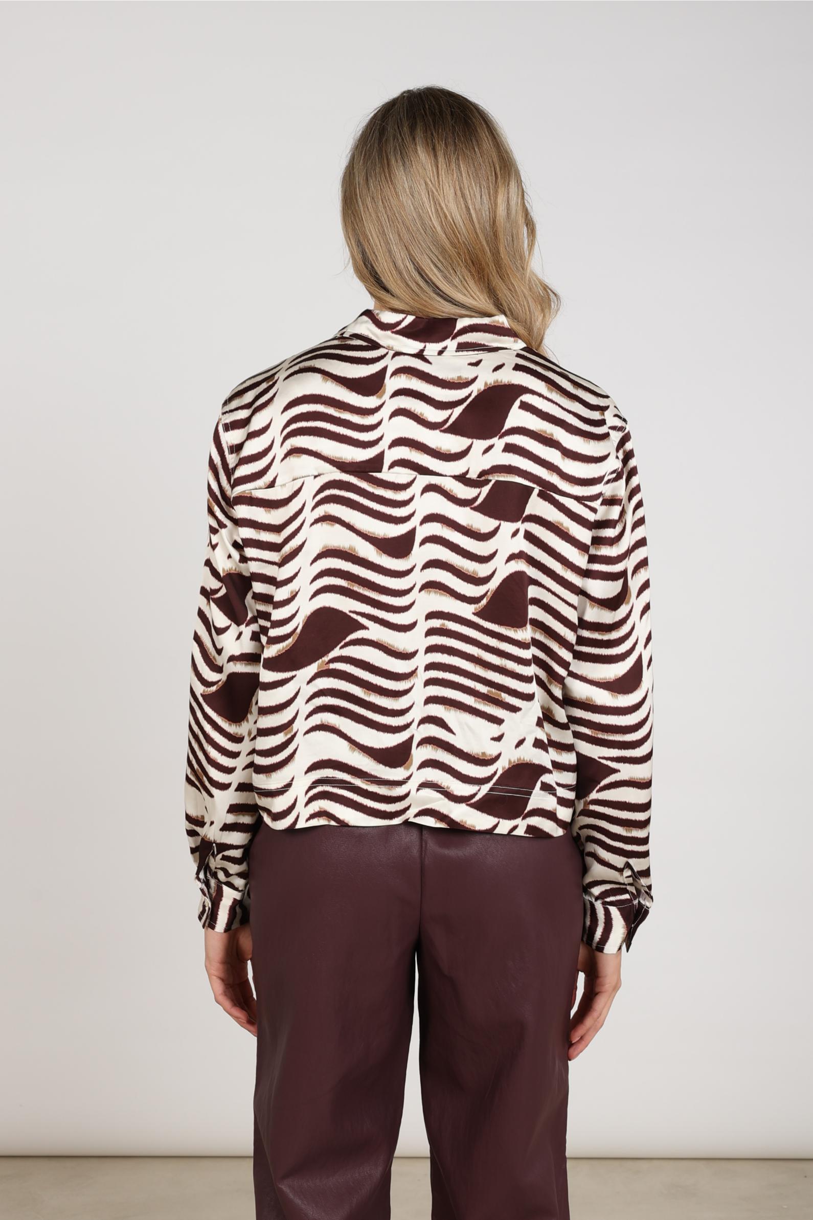 Adora Blouse Zebra | Offwhite/Cherry