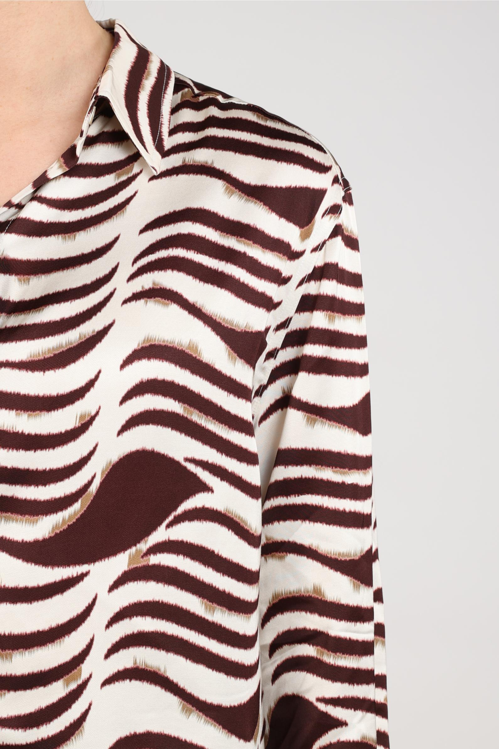 Adora Blouse Zebra | Offwhite/Cherry