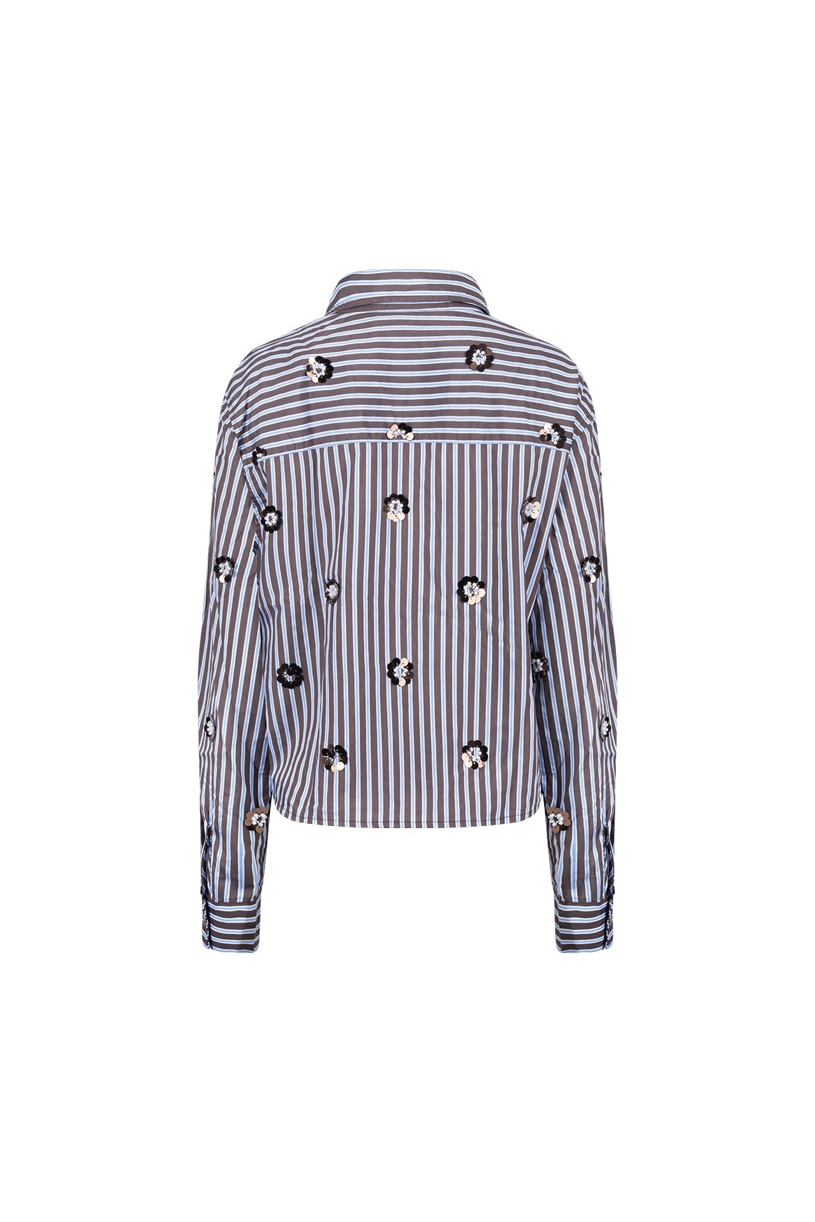 Amy Blouse Stripe | Chocolate/Sky