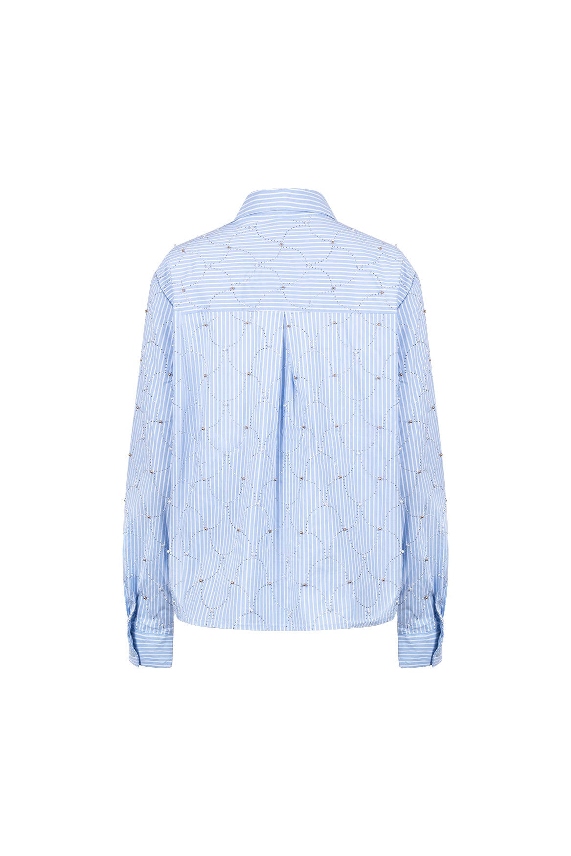 Nowi Blouse Stripe Stones | Offwhite/Sky