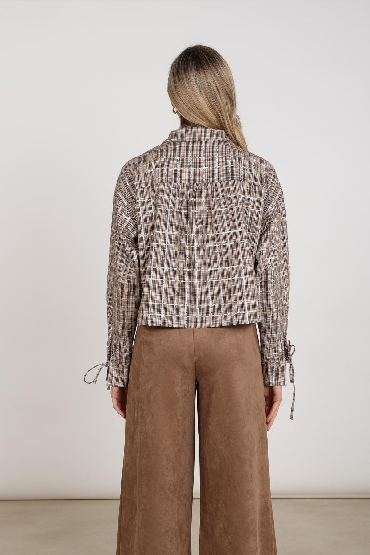Bailey Bluse Karomuster | Sand/Rosé