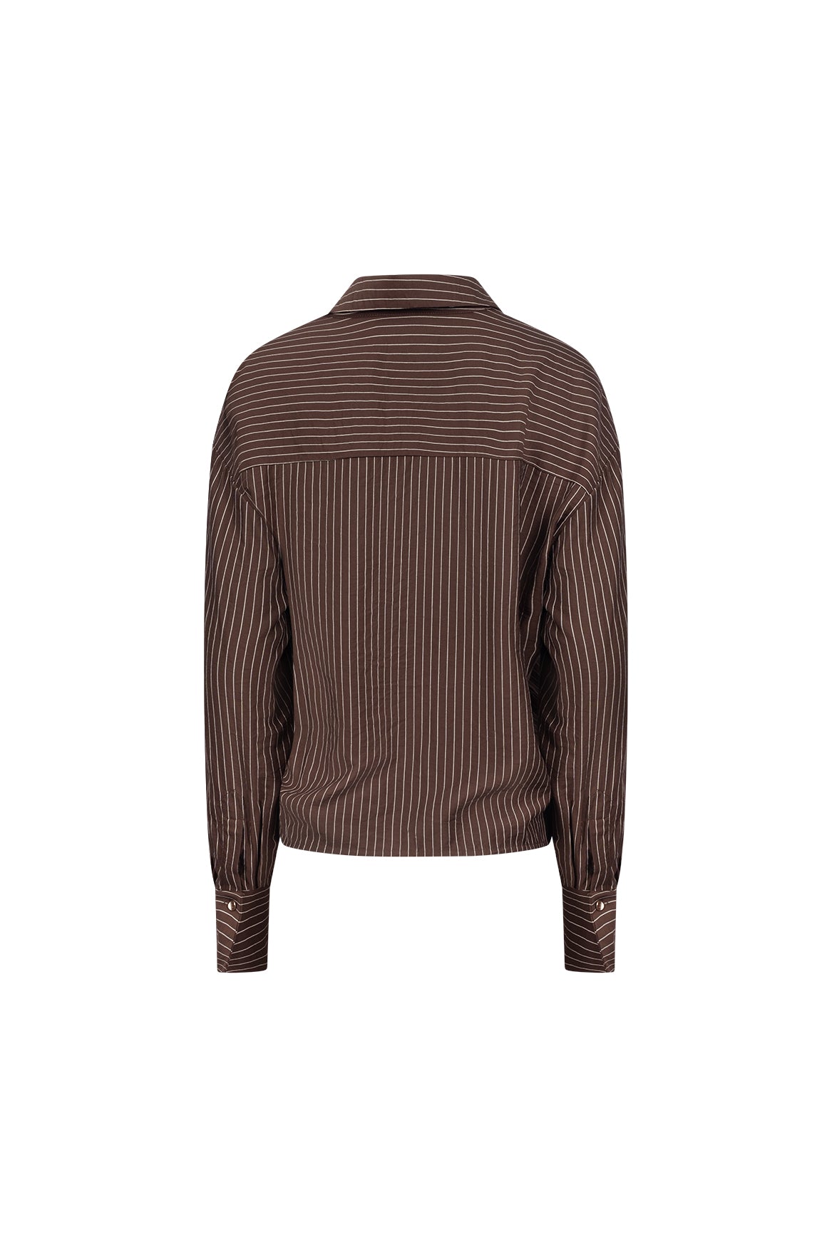 Alice Blouse Stripes Embroidery | Chocolate