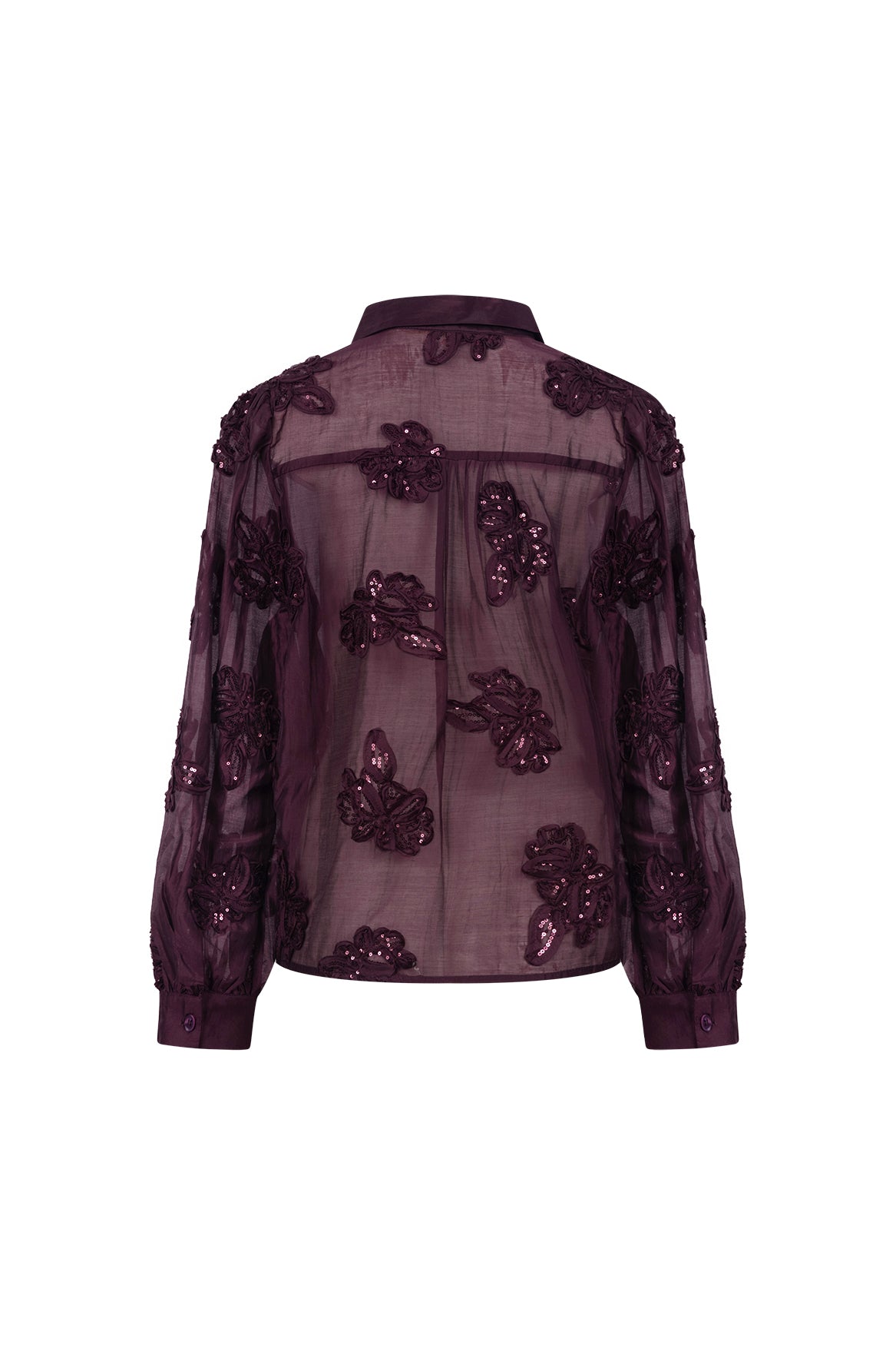 Antonella Blouse Paillet Flower | Cherry
