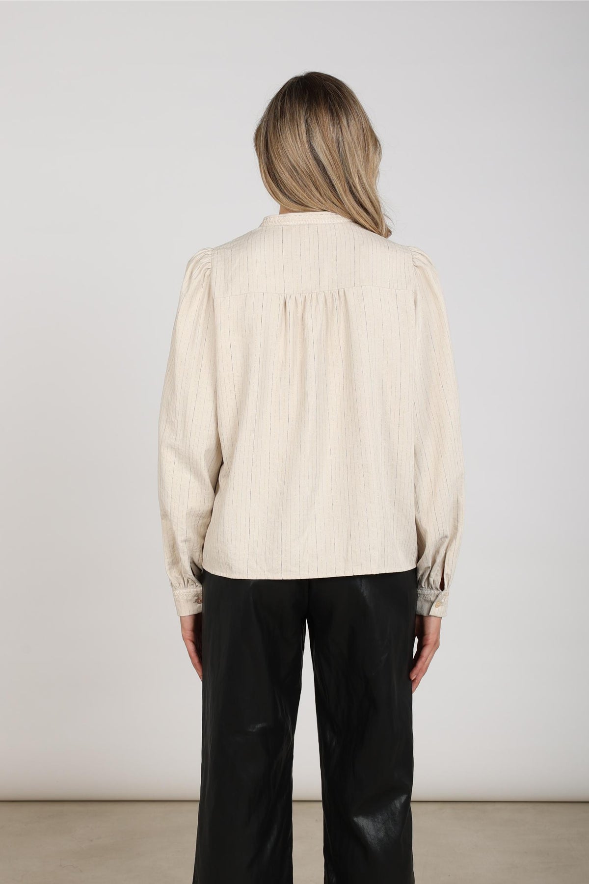 Lizzy Blouse Stripe Lurex | Sand