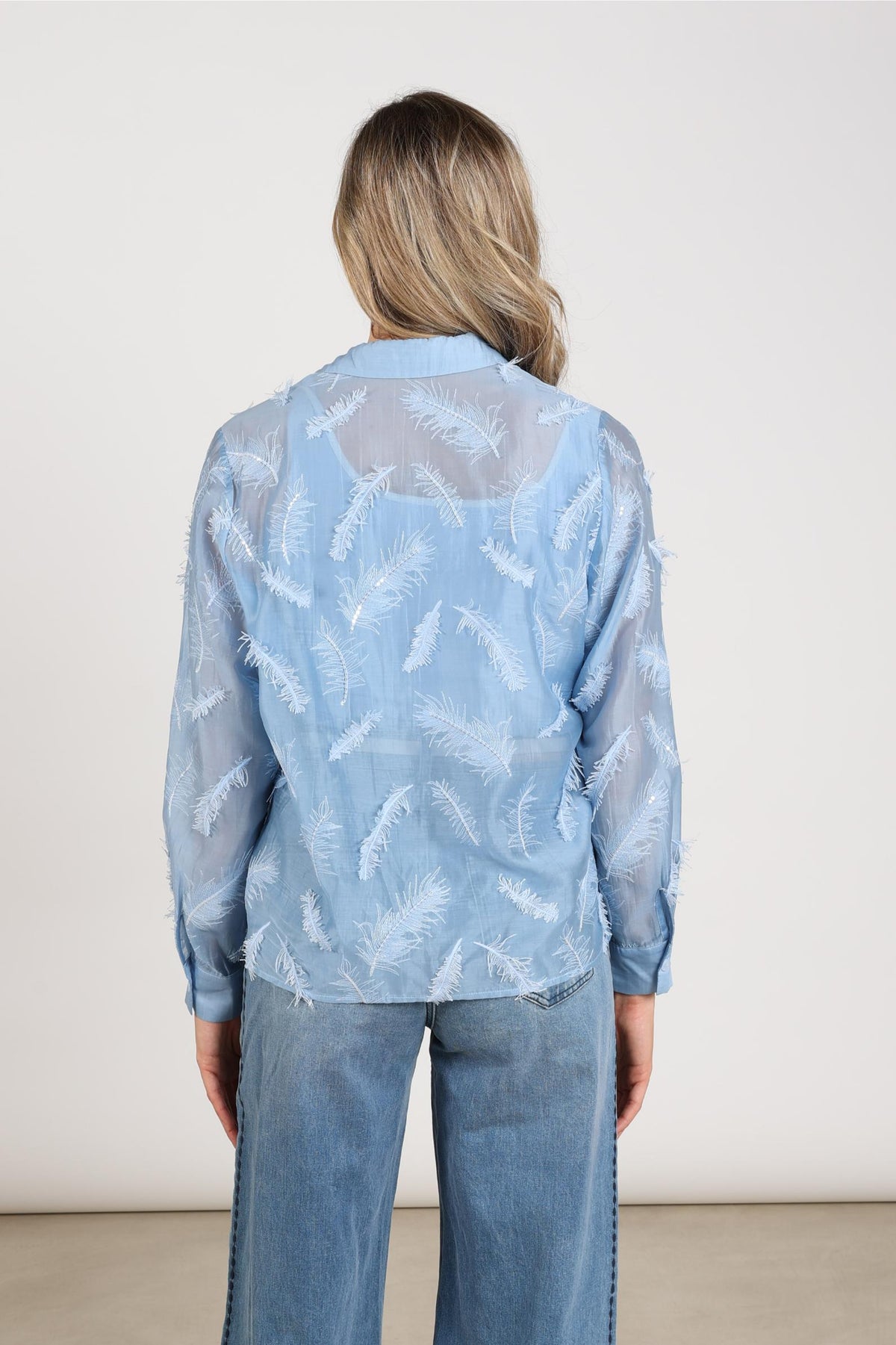 Aysha Bluse Federn | Sky