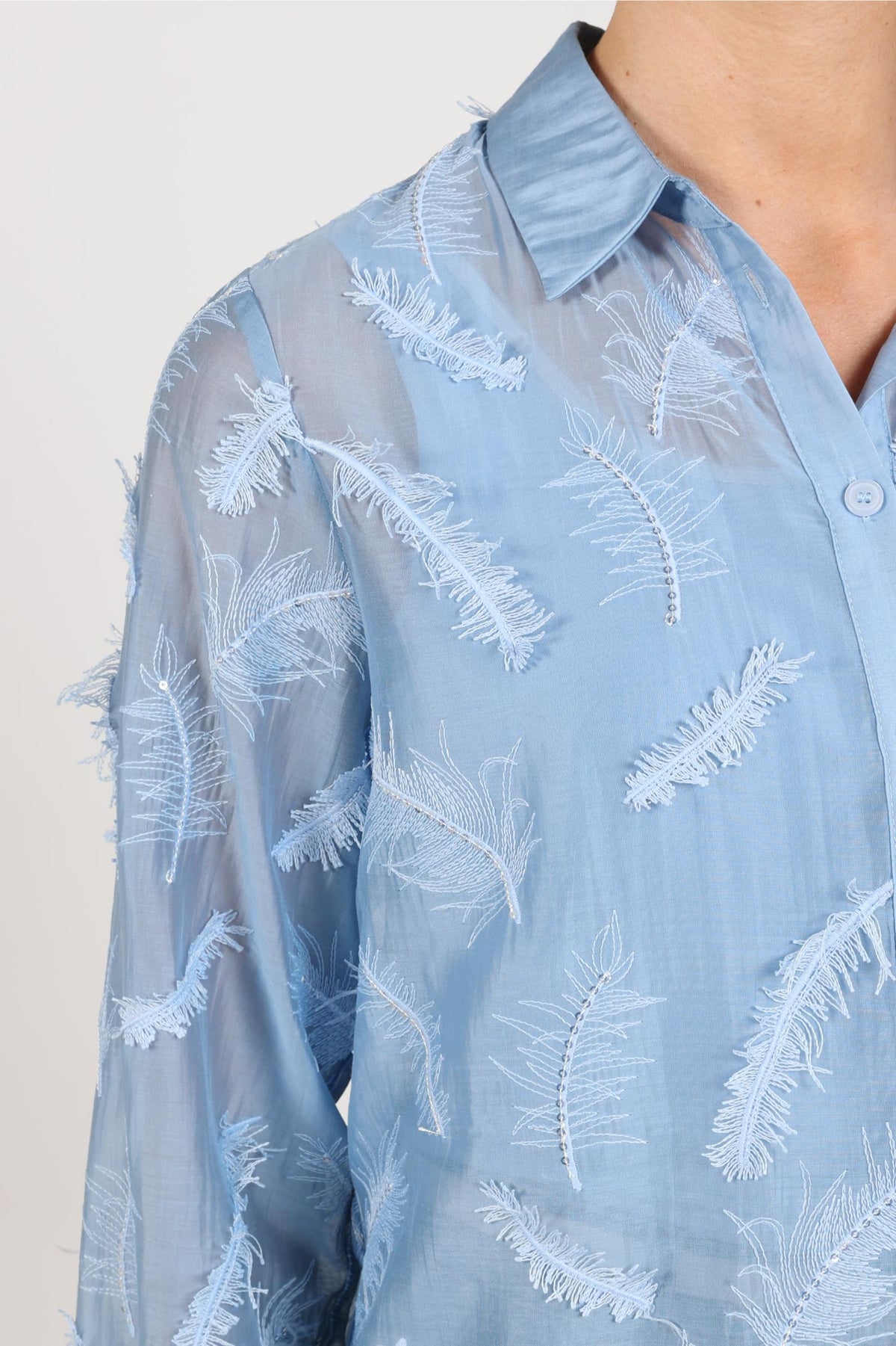 Aysha Bluse Federn | Sky